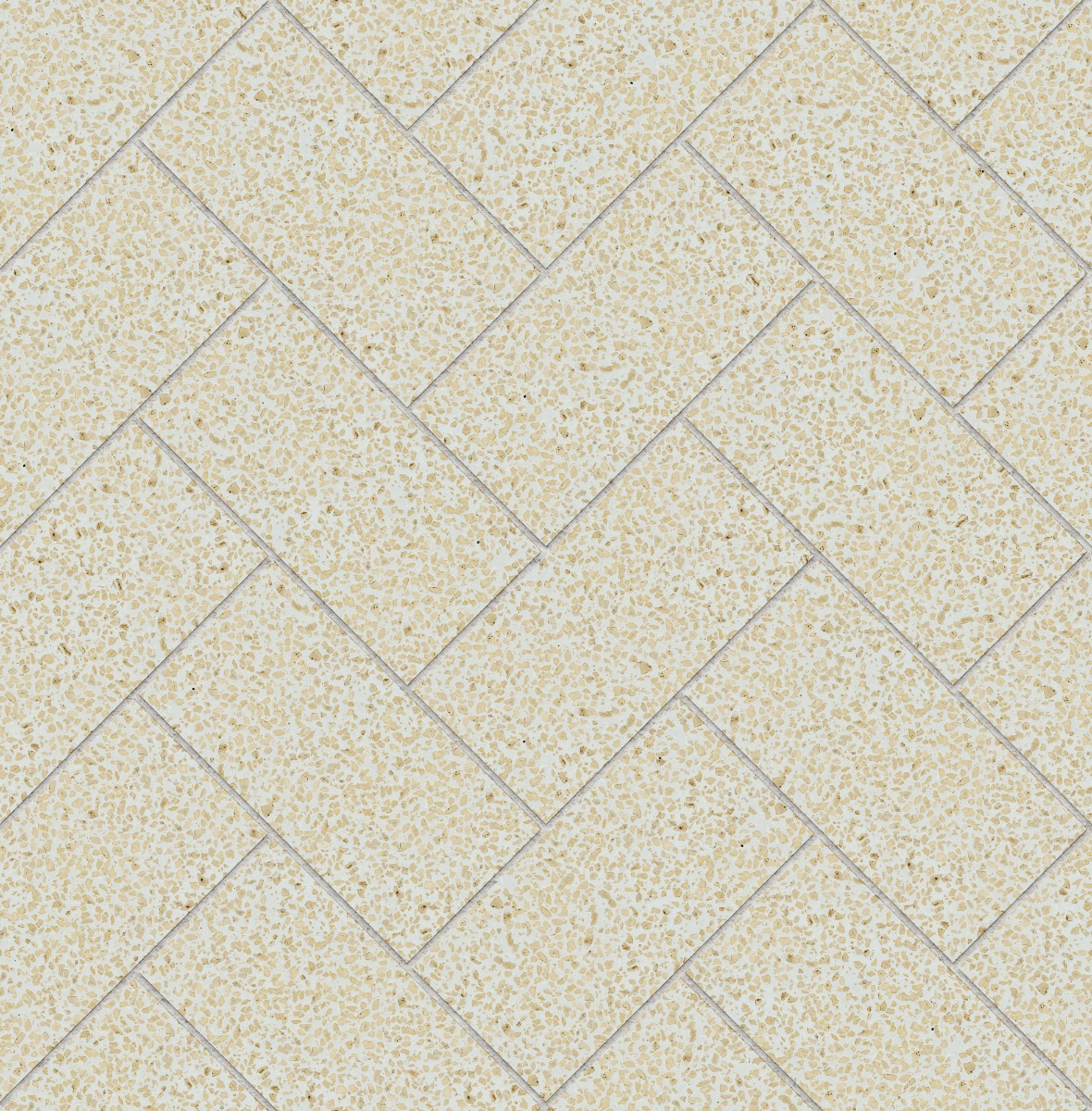 A seamless terrazzo texture with corcrete grey units arranged in a Herringbone pattern