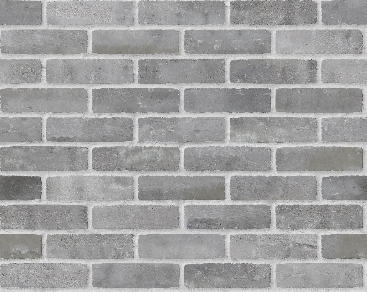 A seamless brick texture with finnish grey brick units arranged in a Stretcher pattern