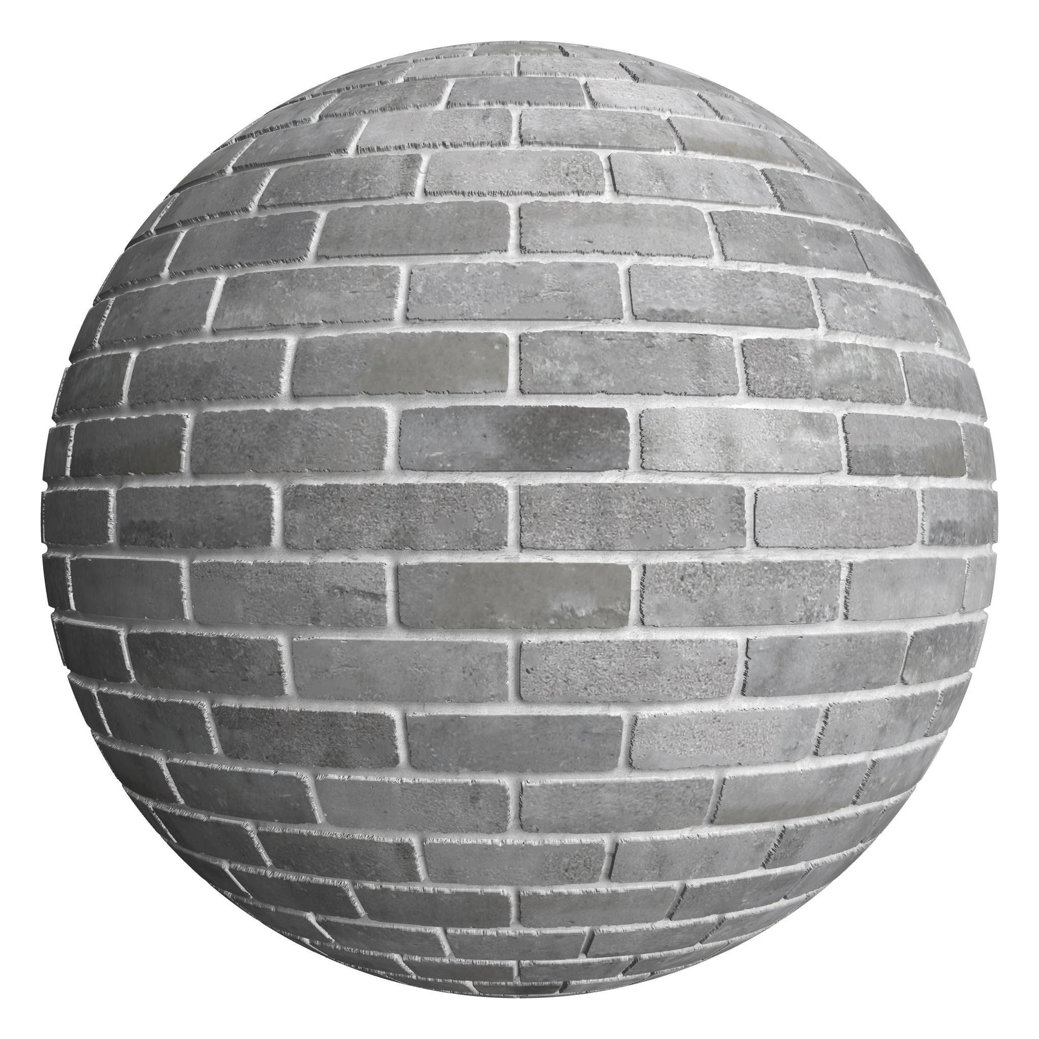 3D sphere preview of Finnish Grey Brick, Stretcher seamless texture