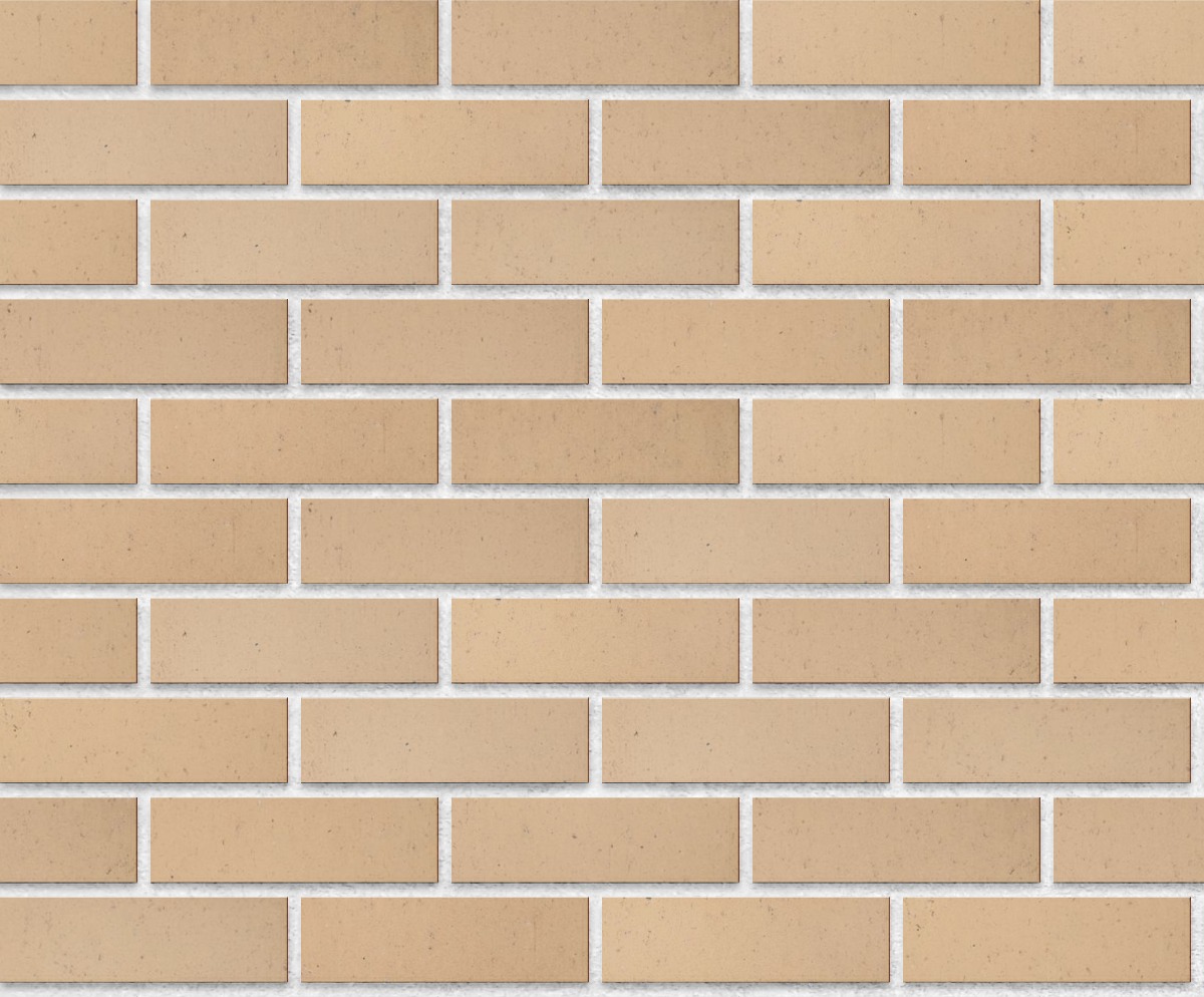 A seamless brick texture with golden buff smooth brick units arranged in a Stretcher pattern