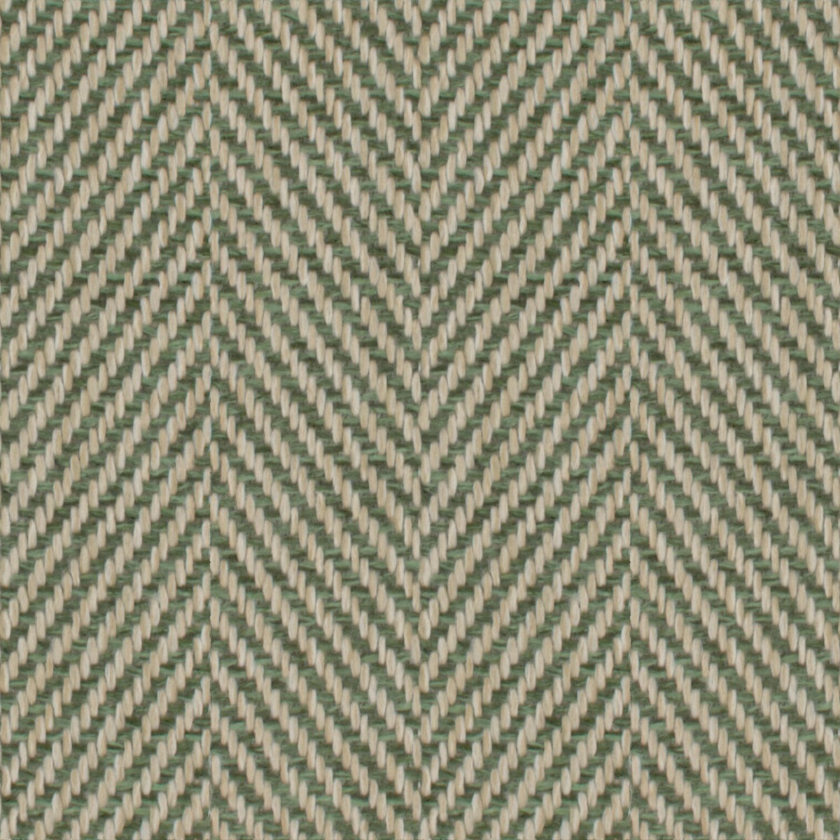 A seamless fabric texture with herringbone green texture units arranged in a None pattern