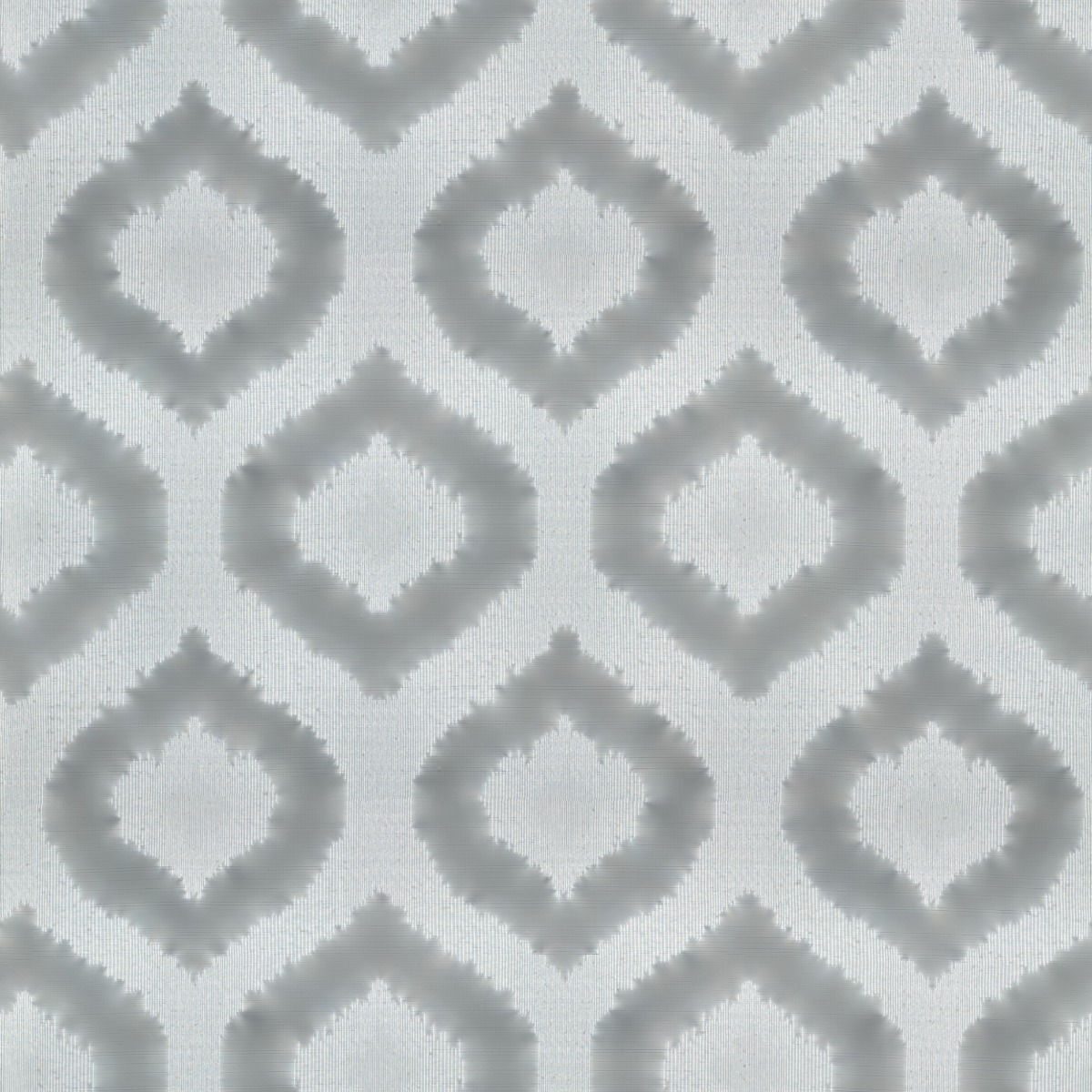 A seamless fabric texture with ornamental grey sheer units arranged in a None pattern