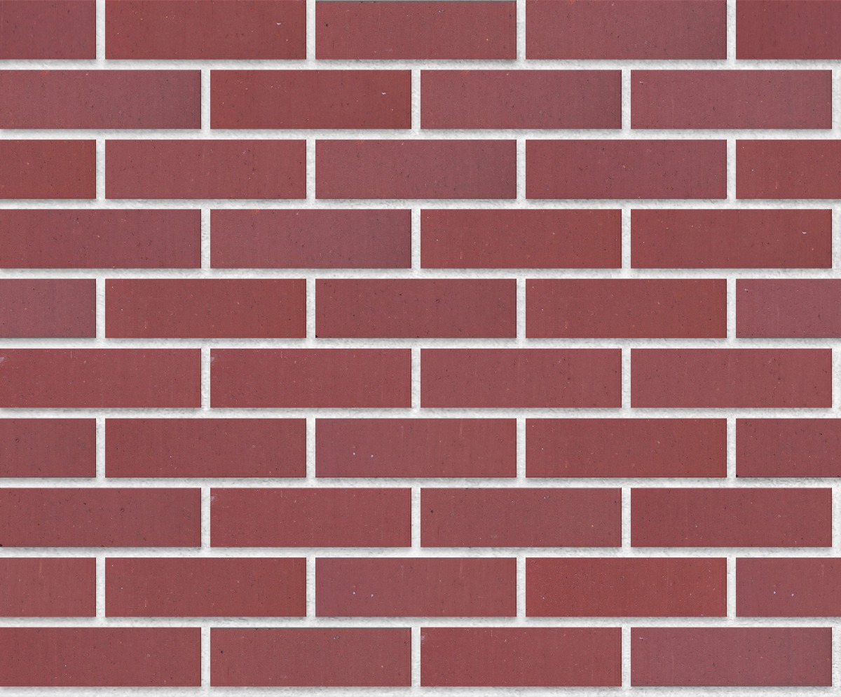 A seamless brick texture with red blend smooth face brick units arranged in a Stretcher pattern