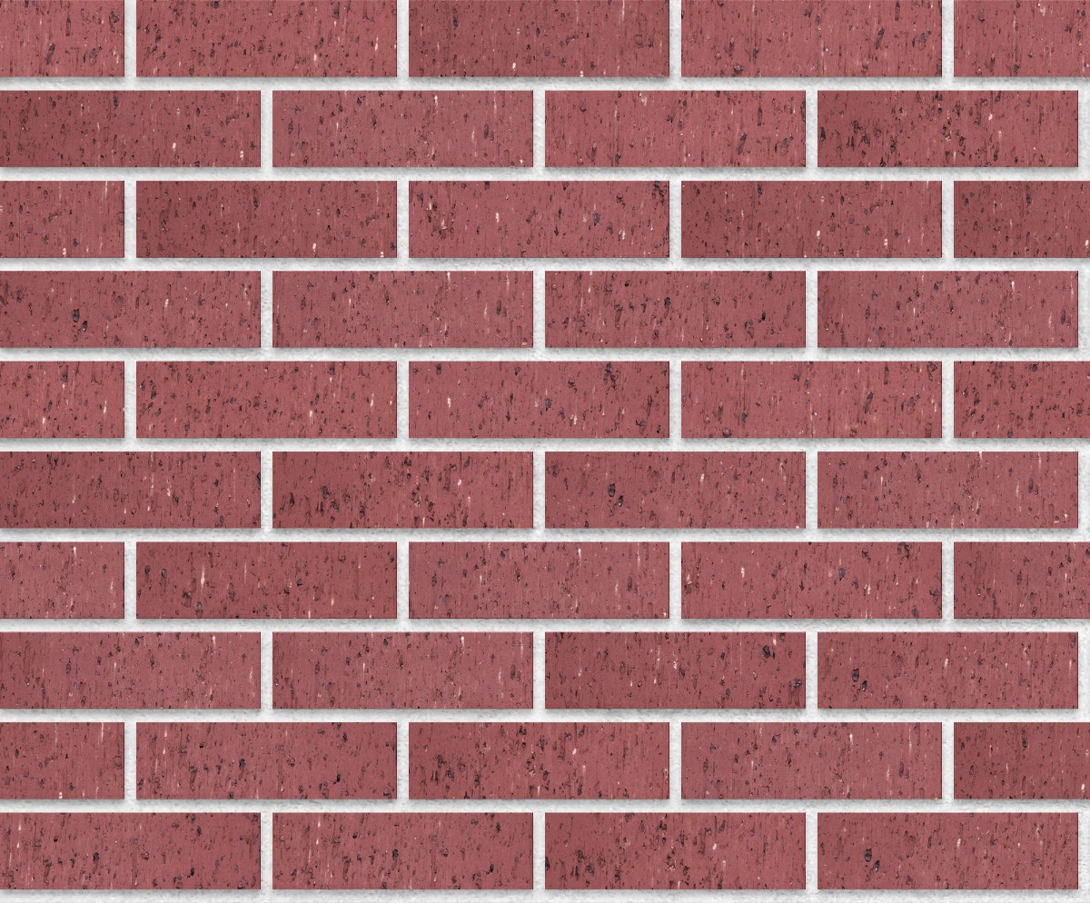 A seamless brick texture with red blend velour face brick units arranged in a Stretcher pattern