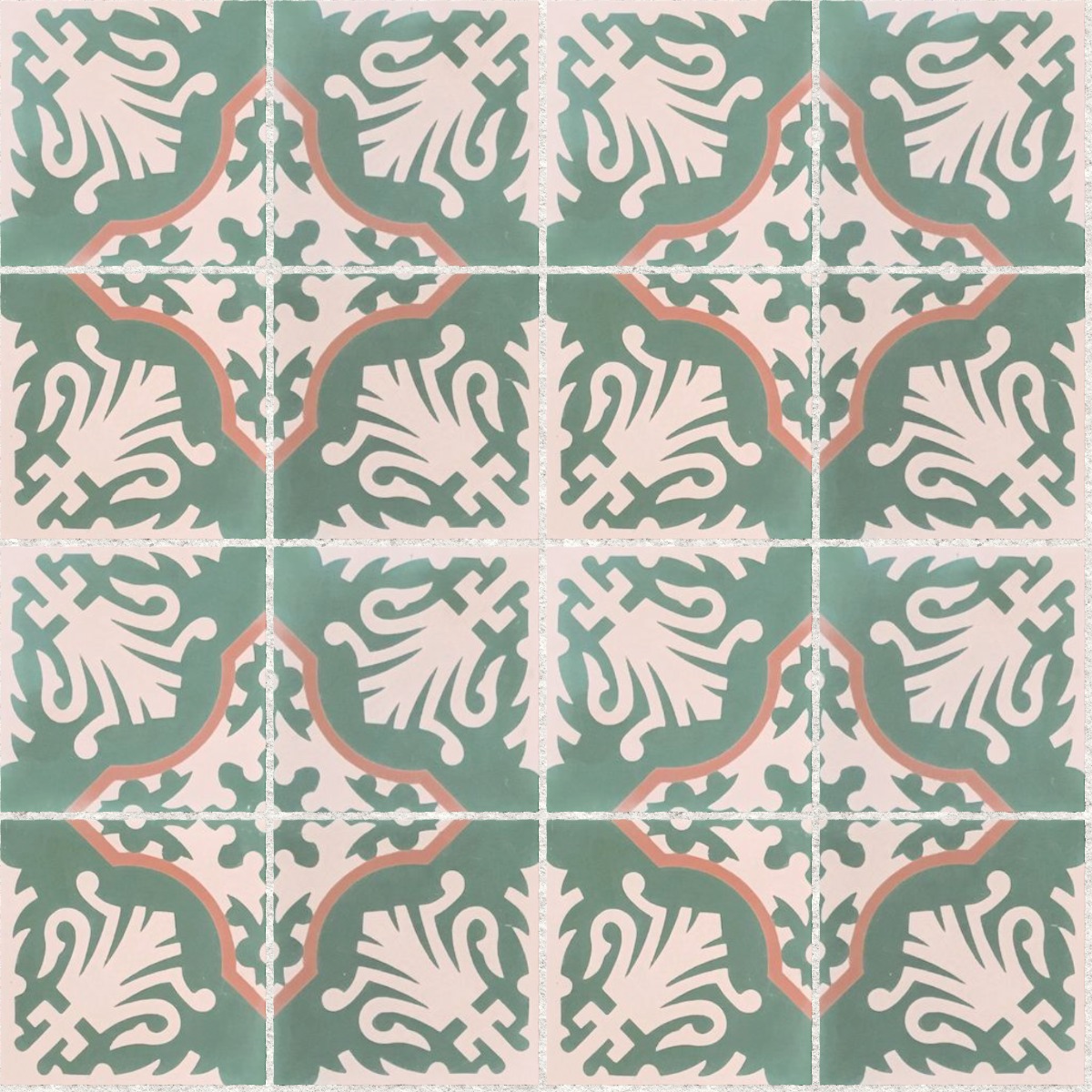 A seamless tile texture with santos tiles arranged in a Stack pattern