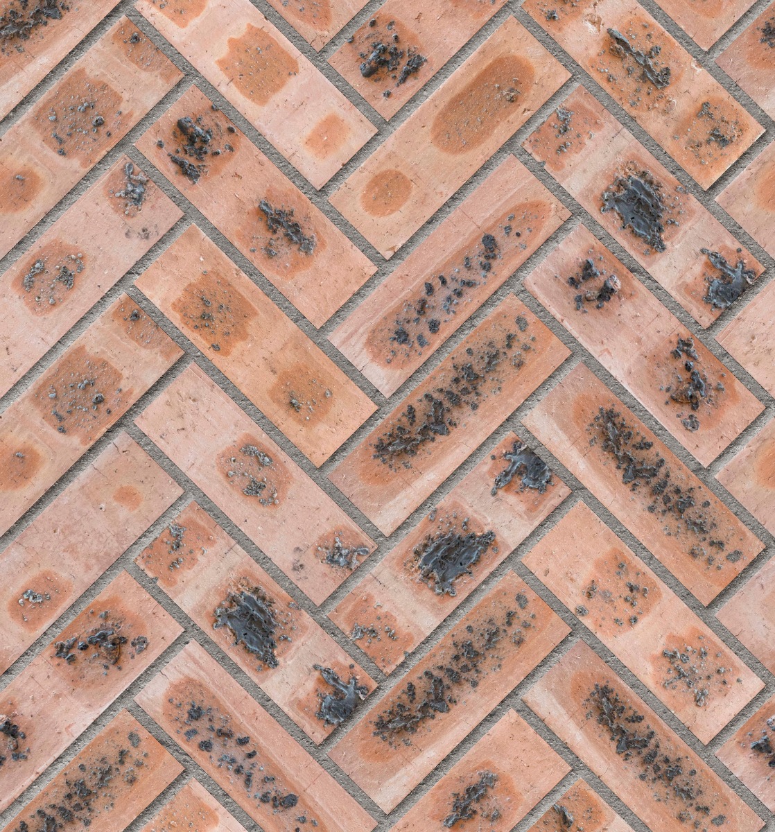 A seamless brick texture with bergendal satin blend fbs units arranged in a Herringbone pattern