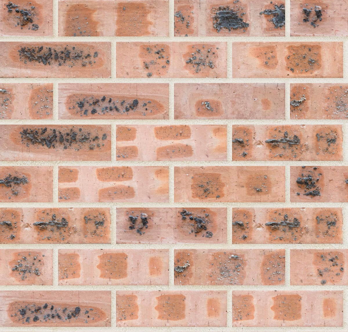 A seamless brick texture with bergendal satin blend fbs units arranged in a Stretcher pattern