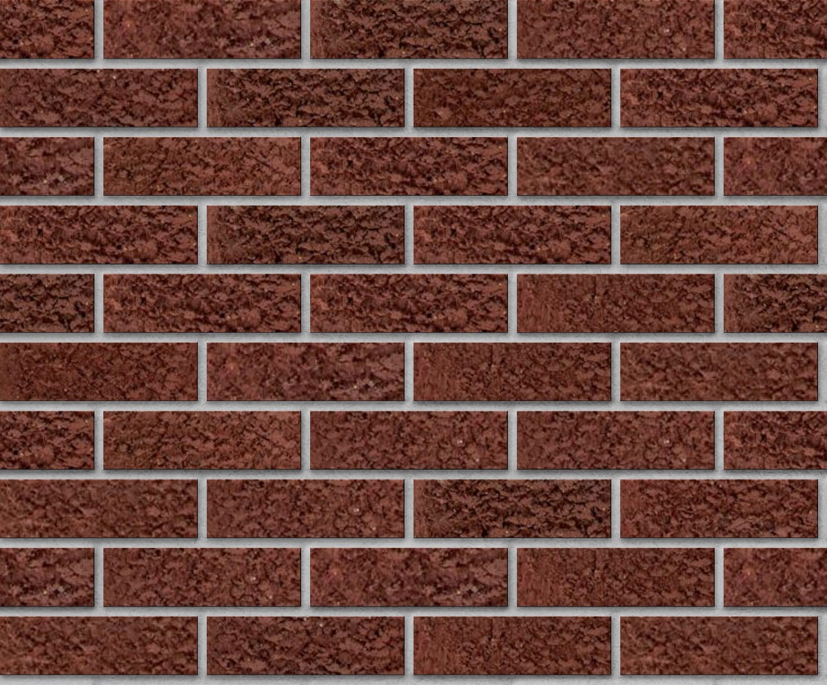 A seamless brick texture with burgundy blend matt facebrick modular units arranged in a Stretcher pattern