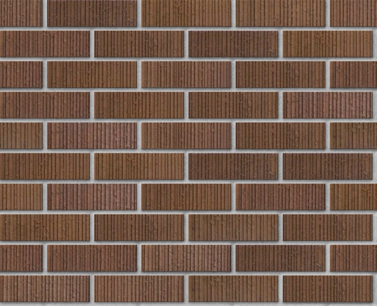 A seamless brick texture with coppertone vertical score facebrick modular units arranged in a Stretcher pattern