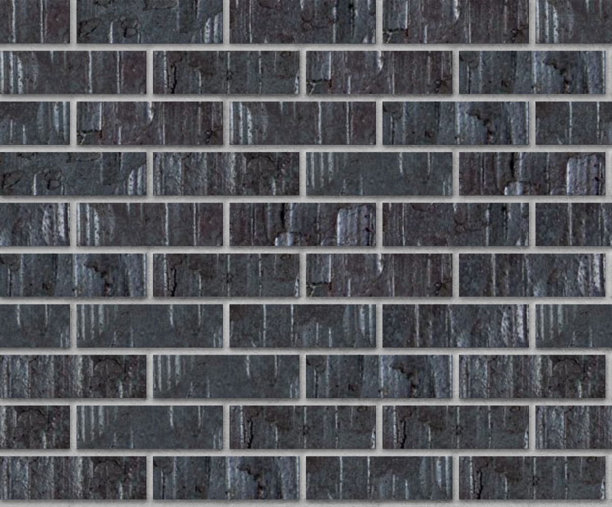 A seamless brick texture with dark ironspot artisan facebrick modular units arranged in a Stretcher pattern