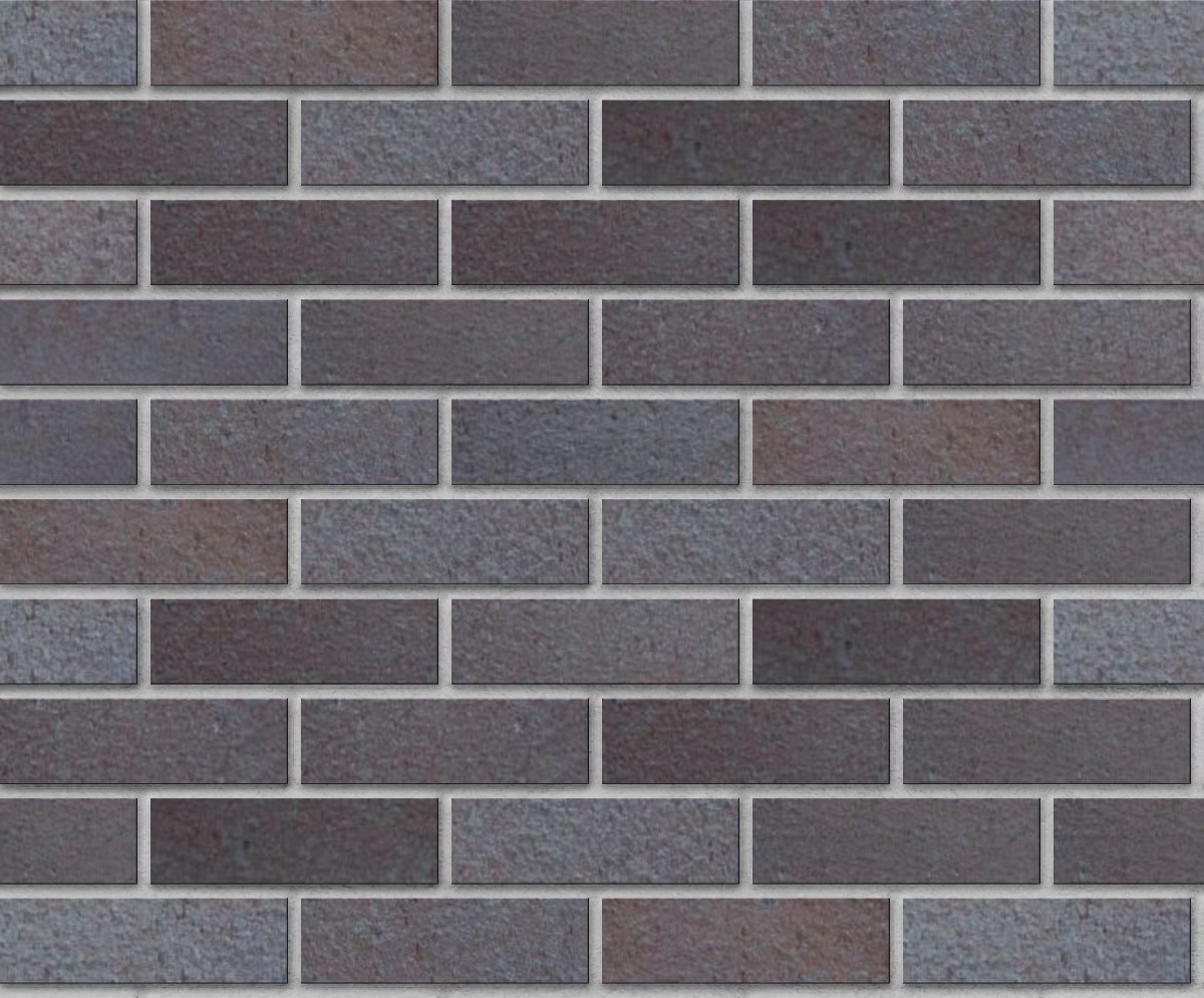 A seamless brick texture with dark ironspot velvetex facebrick modular units arranged in a Stretcher pattern