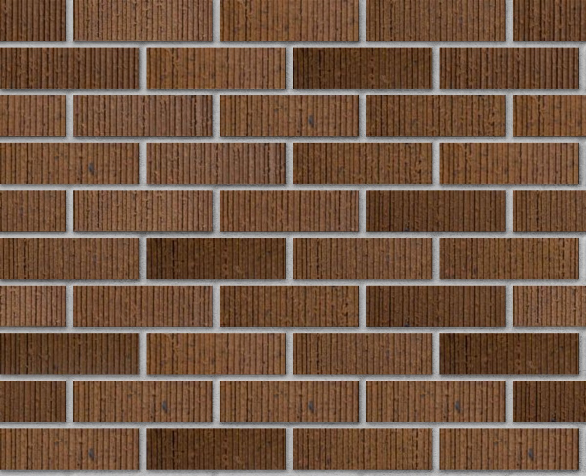 A seamless brick texture with desert ironspot dark vertical score facebrick modular units arranged in a Stretcher pattern