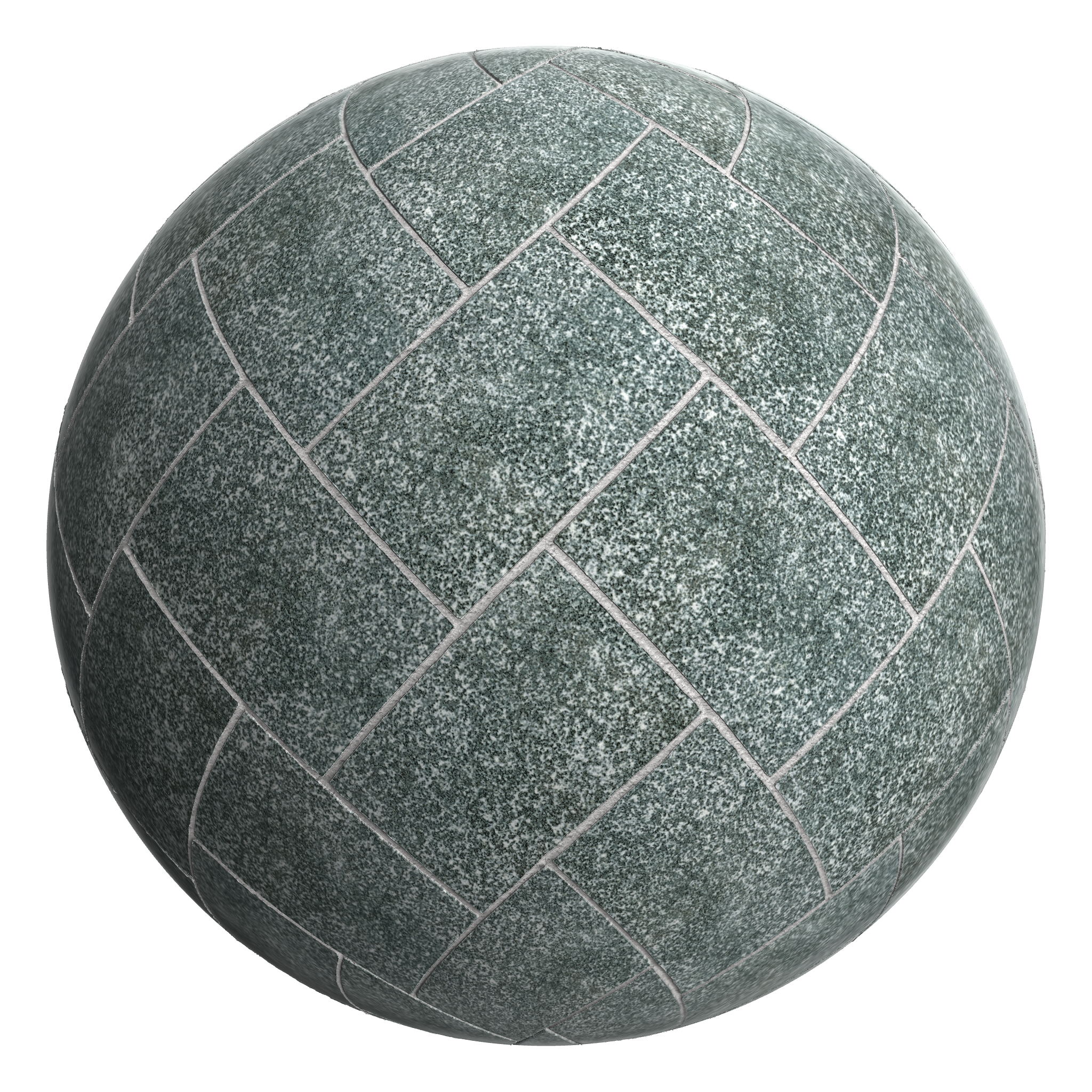 3D sphere preview of Dolerite, Herringbone seamless texture