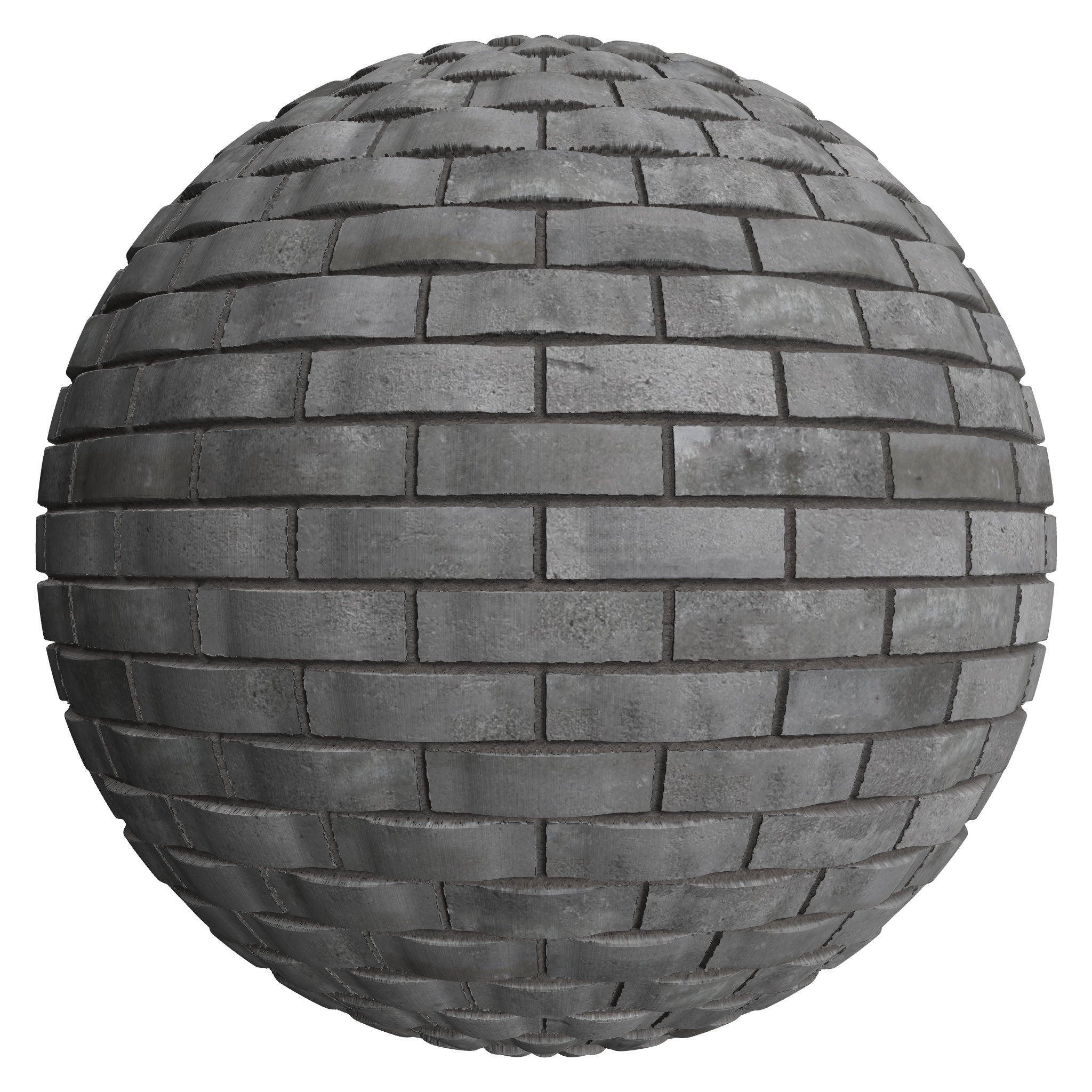 3D sphere preview of Finnish Grey Brick, Stretcher seamless texture
