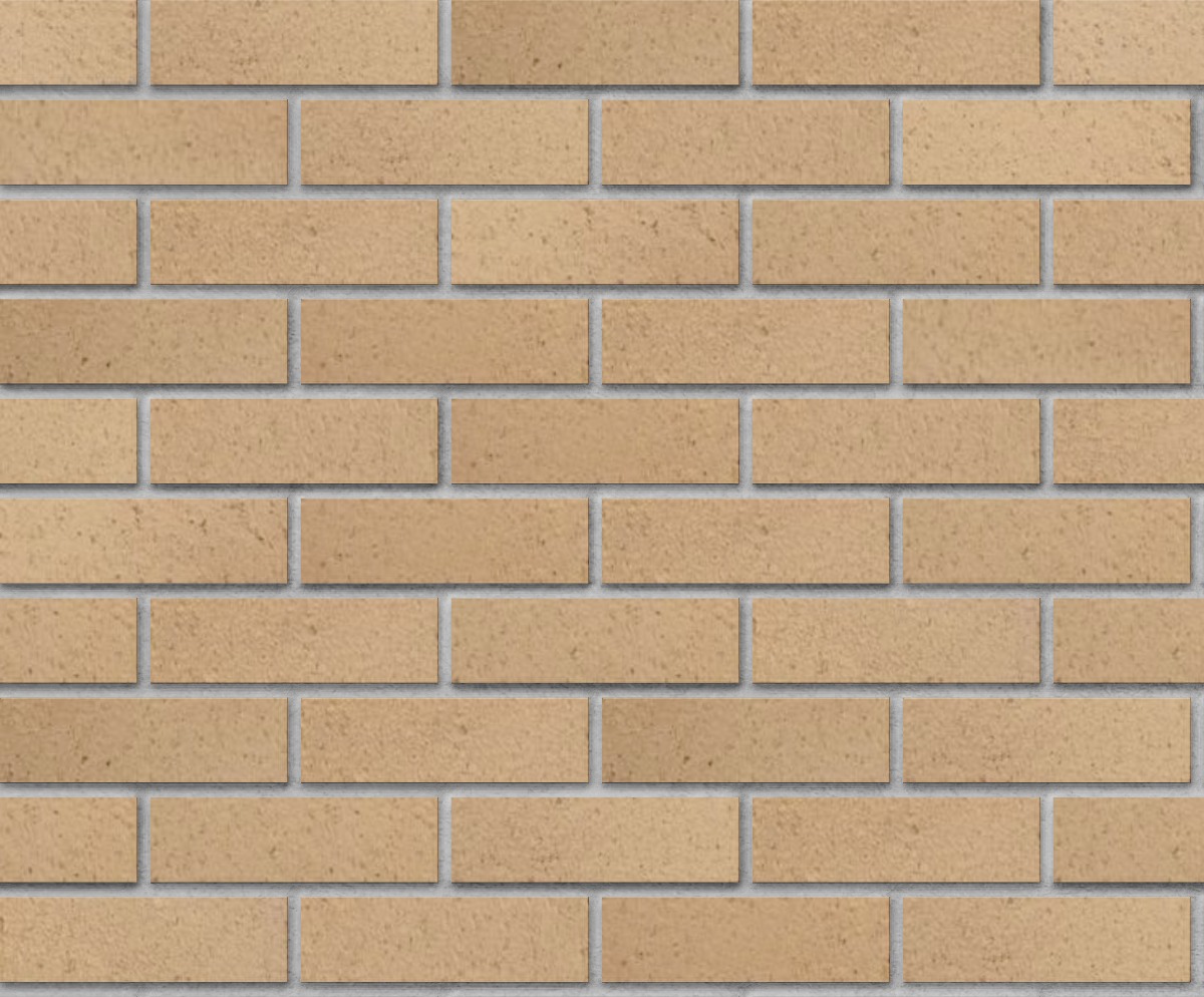 A seamless brick texture with golden buff velvetex facebrick units arranged in a Stretcher pattern