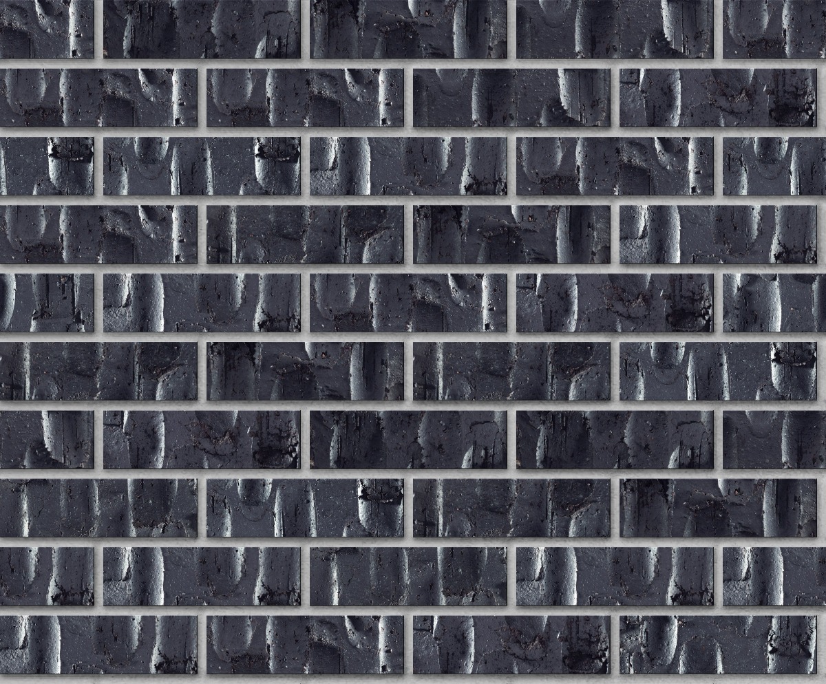 A seamless brick texture with manganese ironspot artisan facebrick modular units arranged in a Stretcher pattern