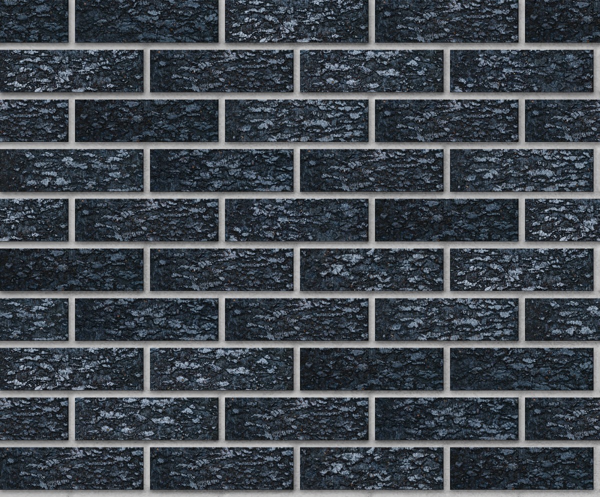 A seamless brick texture with manganese ironspot matt facebrick modular units arranged in a Stretcher pattern