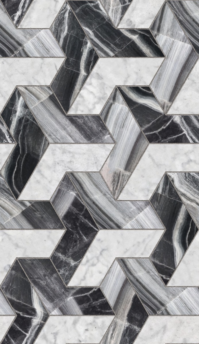 A seamless stone texture with marble blocks arranged in a V Pavers  pattern