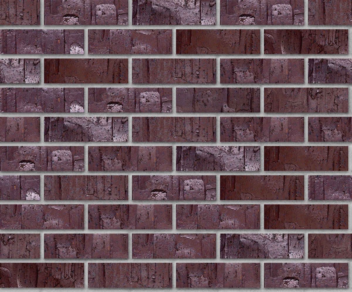 A seamless brick texture with medium ironspot #46 artisan facebrick modular units arranged in a Stretcher pattern