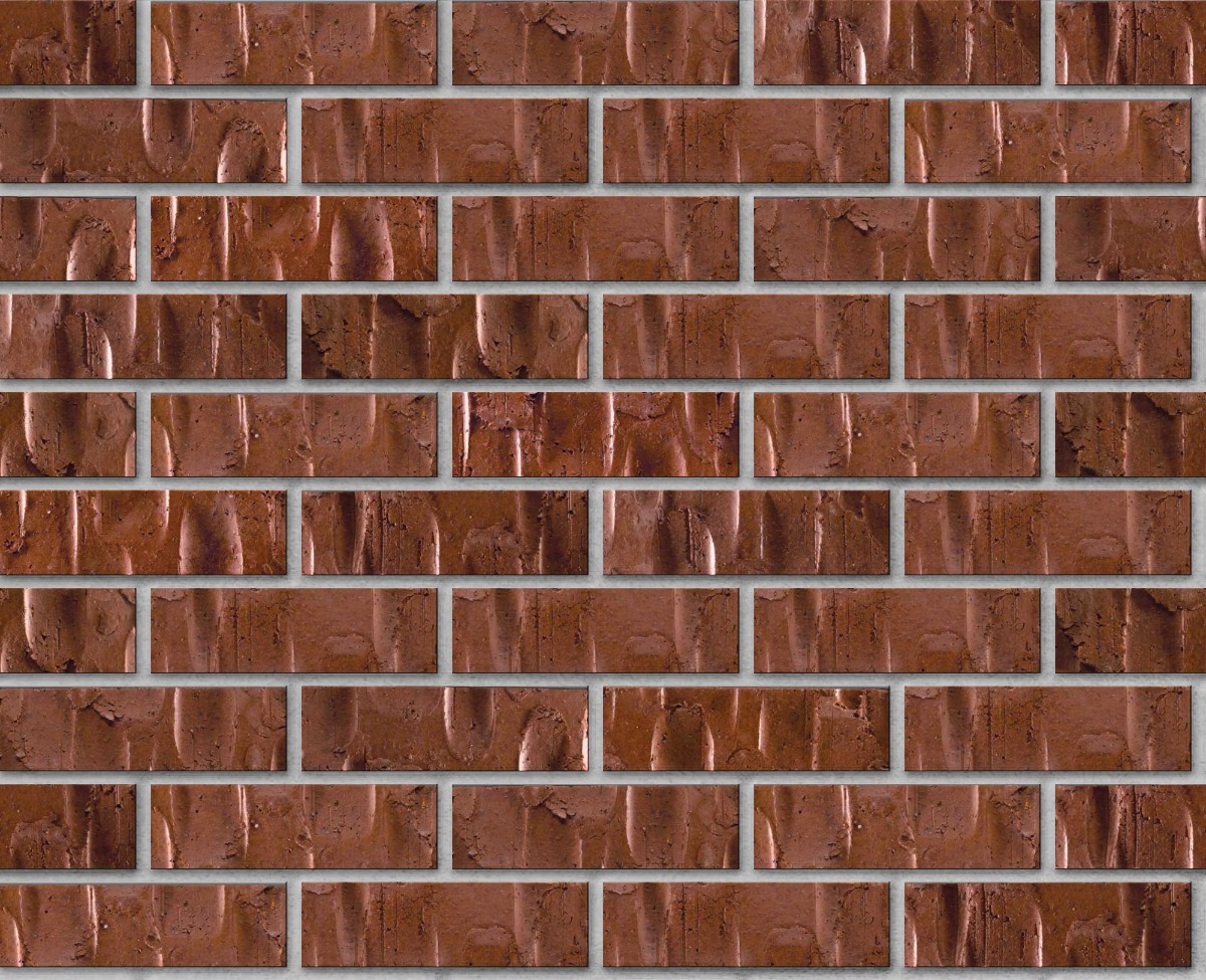 A seamless brick texture with medium ironspot #77 artisan facebrick modular units arranged in a Stretcher pattern