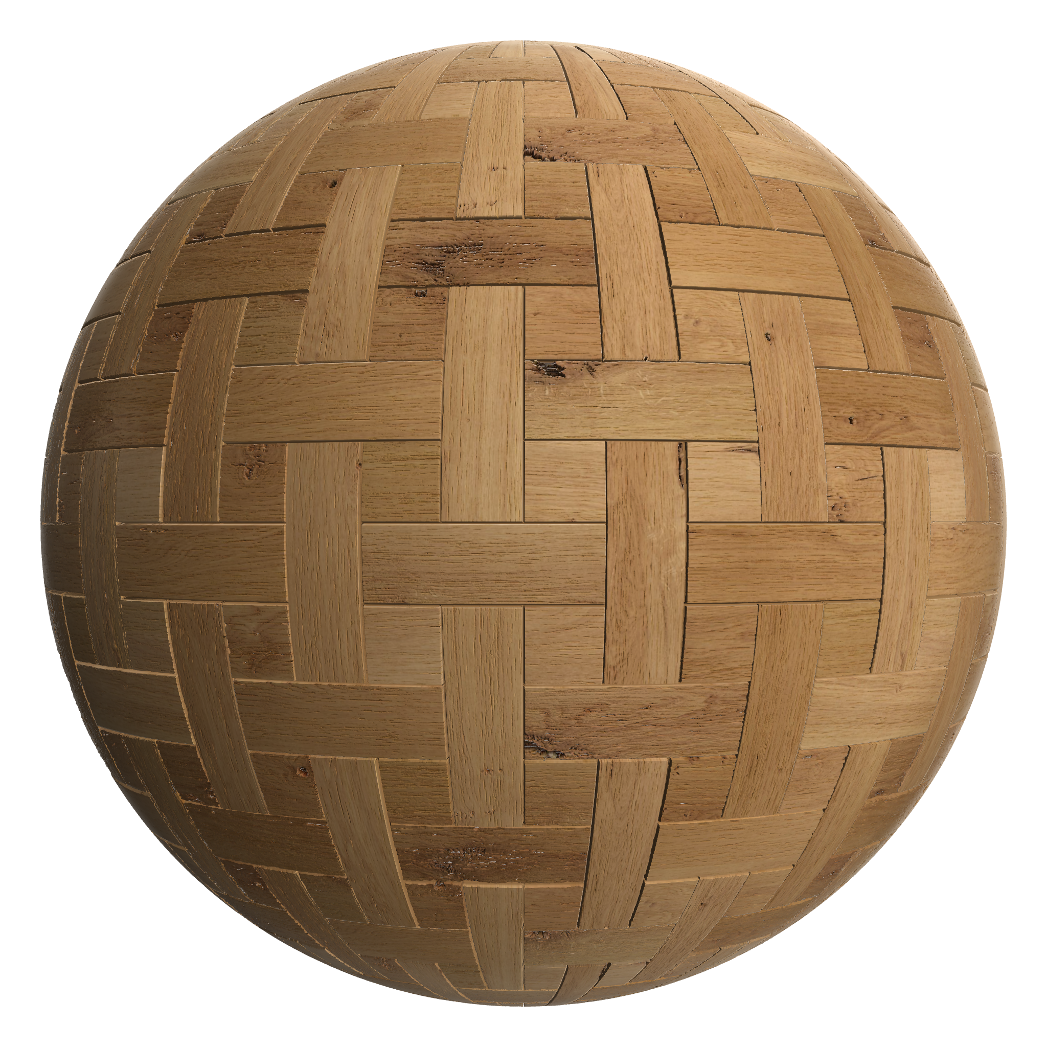 3D sphere preview of Oak, Basketweave seamless texture