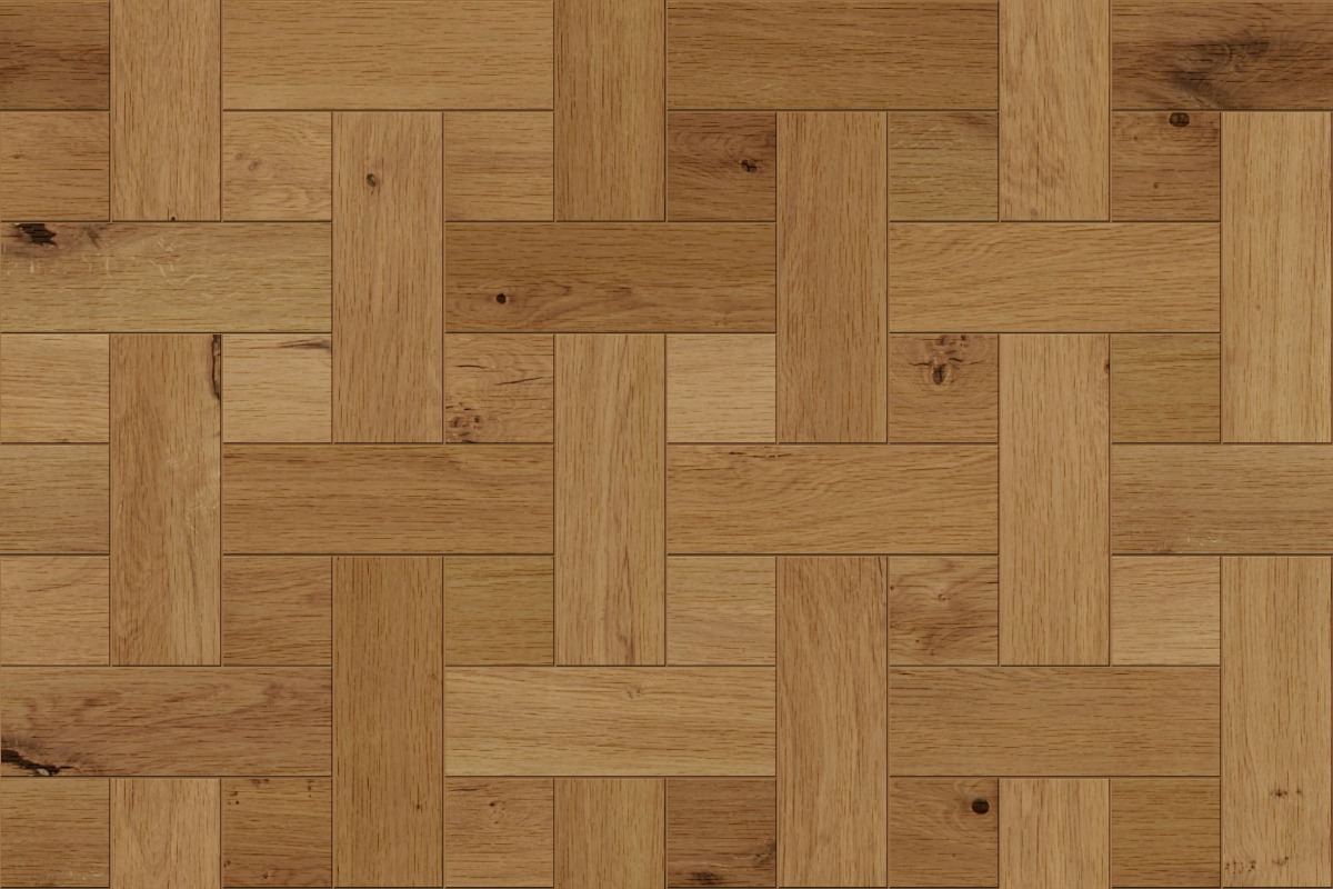 A seamless wood texture with oak boards arranged in a Basketweave pattern