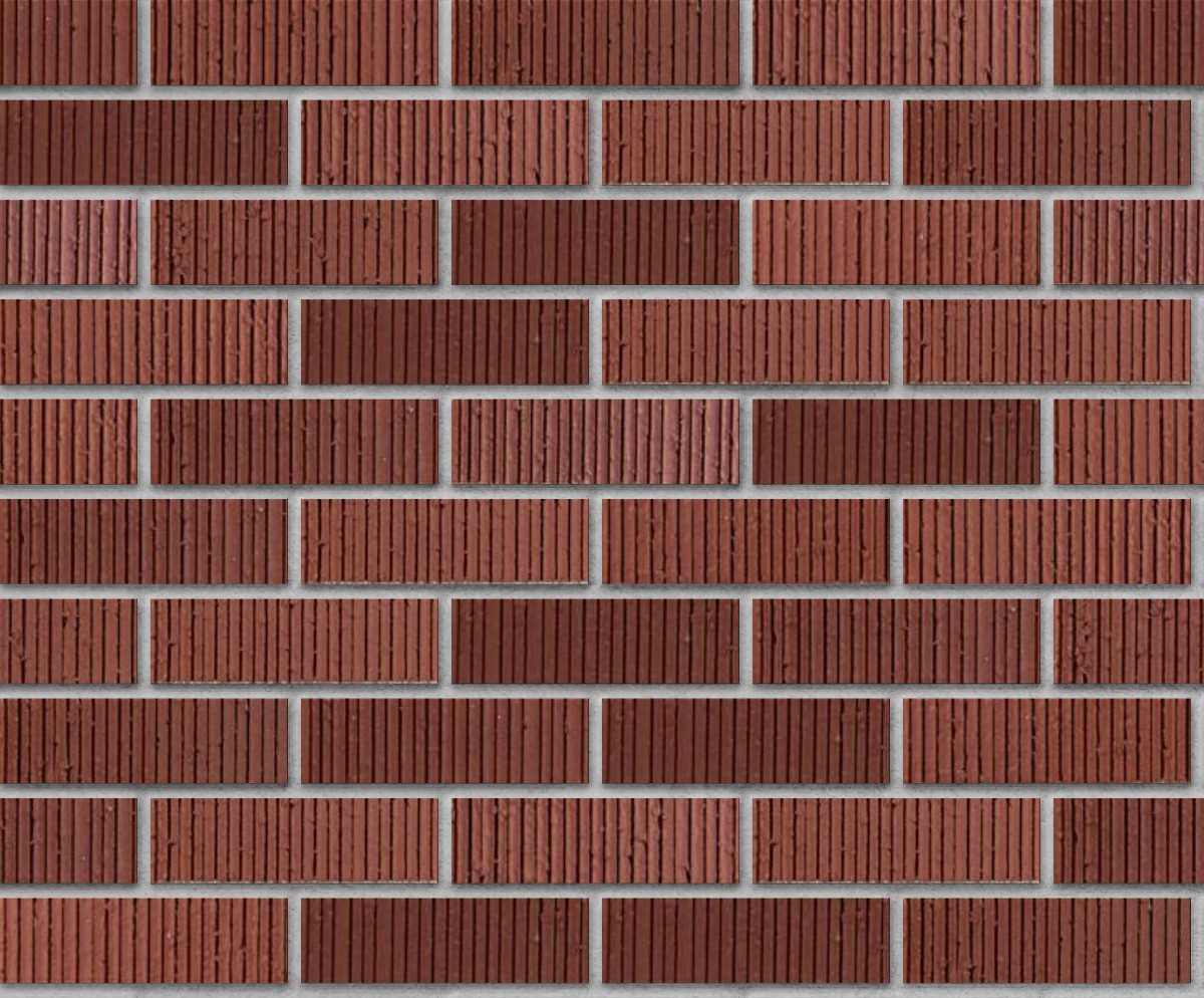 A seamless brick texture with red blend vertical score facebrick modular units arranged in a Stretcher pattern