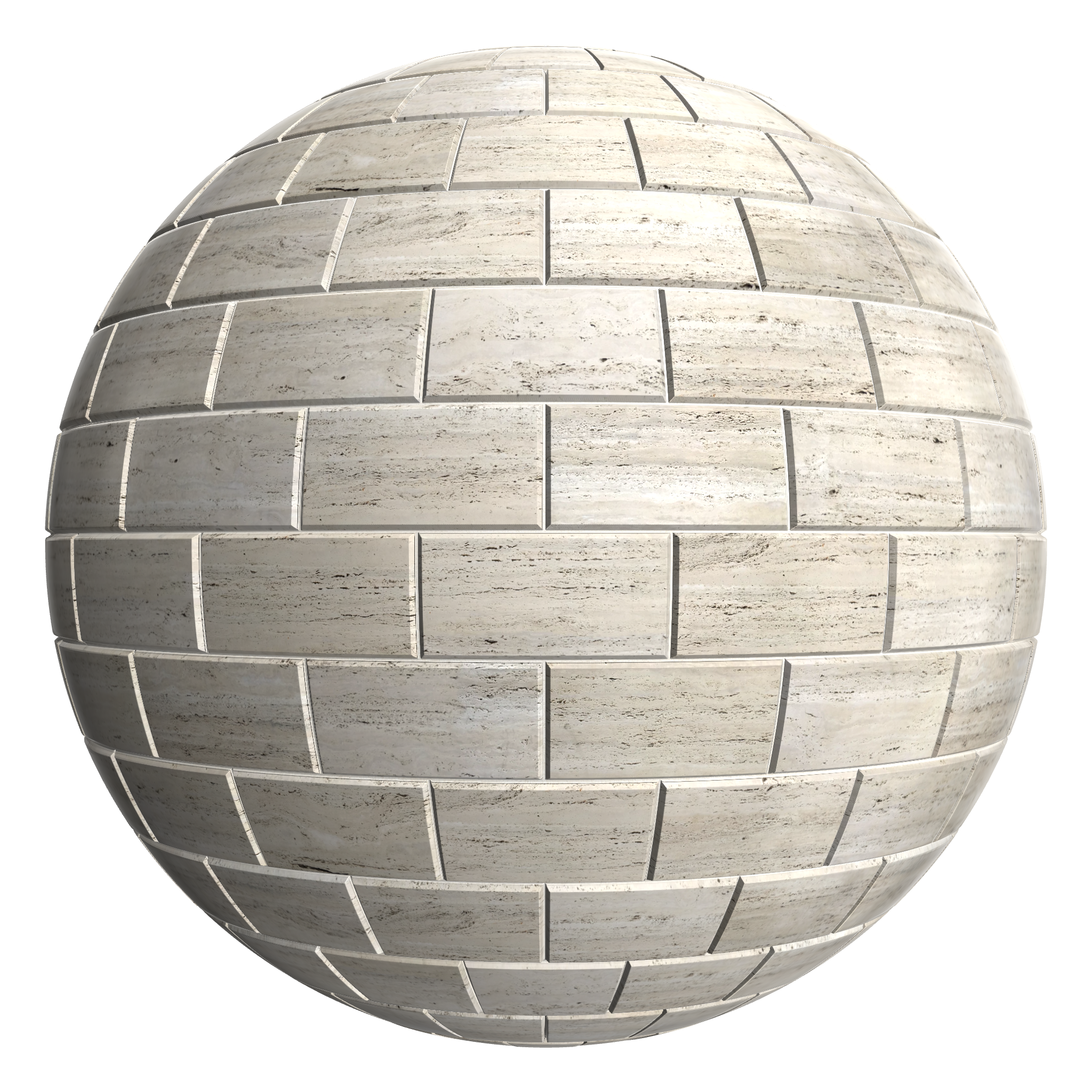 3D sphere preview of Travertine, Stretcher seamless texture