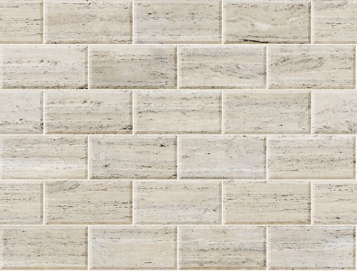 A seamless stone texture with travertine blocks arranged in a Stretcher pattern