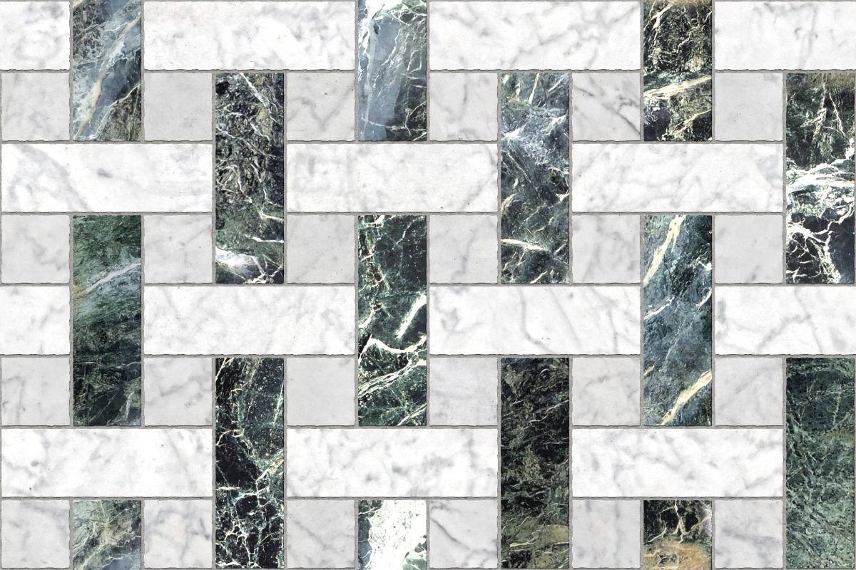 A seamless stone texture with white marble blocks arranged in a Basketweave pattern