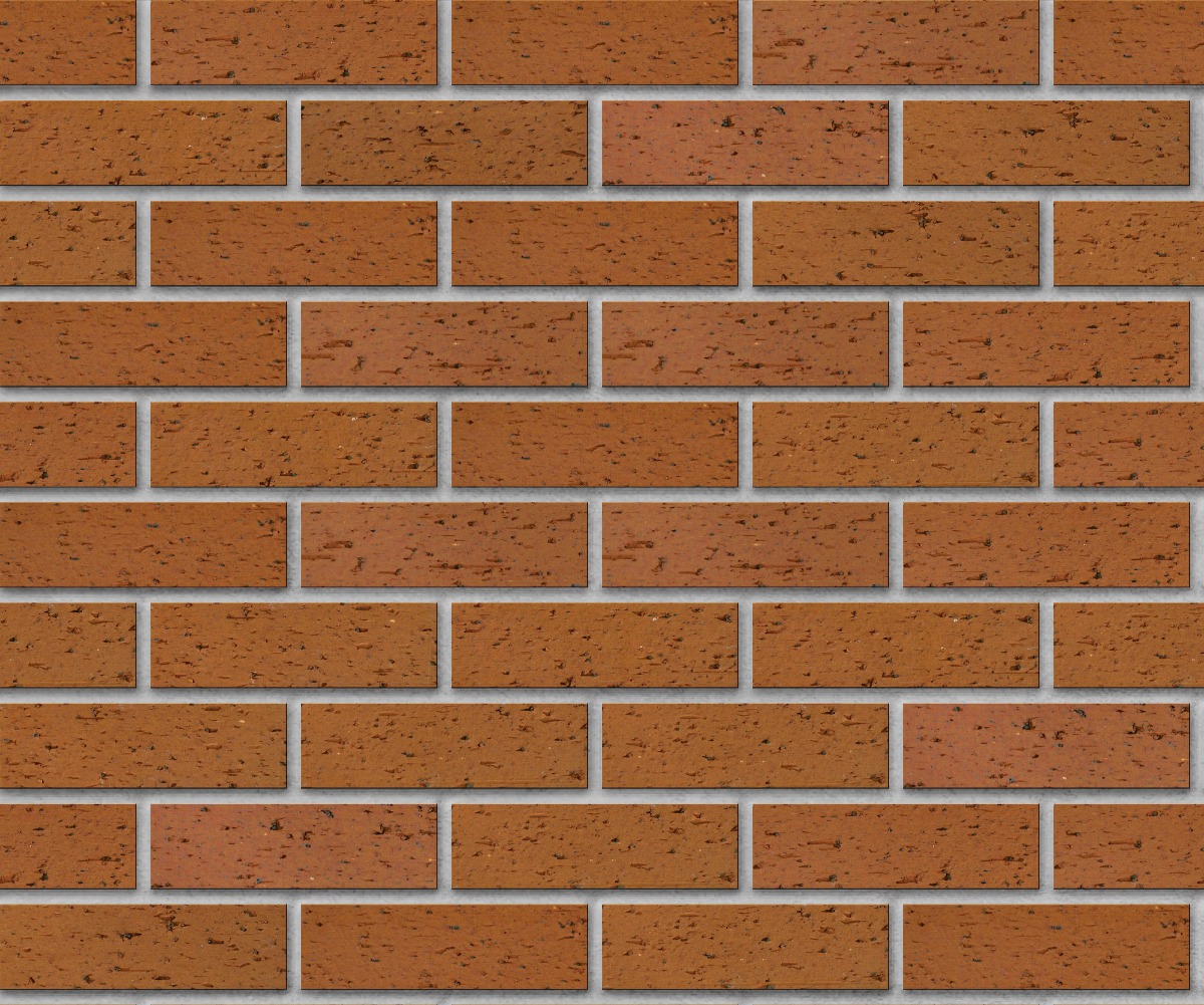 A seamless brick texture with copper canyon velour thinbrick modular units arranged in a Stretcher pattern