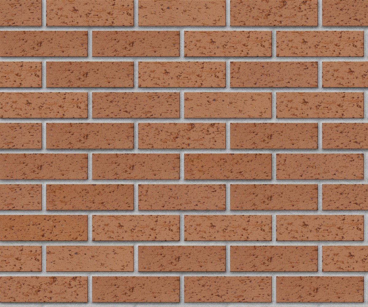 A seamless brick texture with coppertone velour thinbrick modular units arranged in a Stretcher pattern