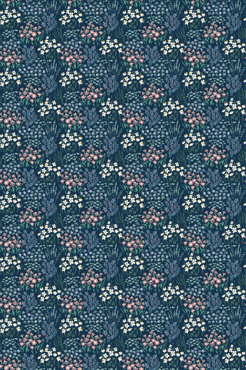 A seamless wallpaper texture with native garden wallpaper units arranged in a Stack pattern