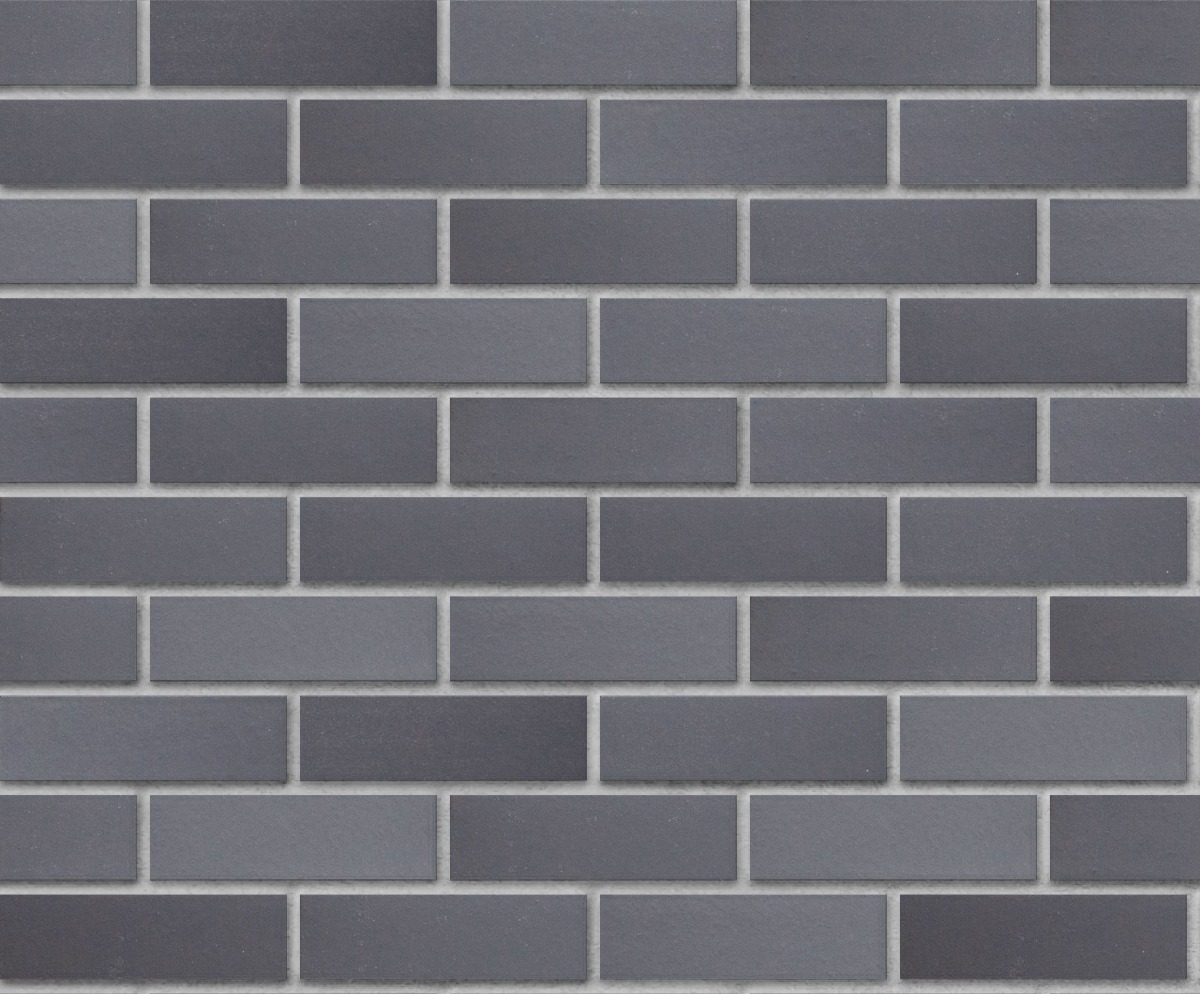 A seamless brick texture with sn-5 gray glazed thinbrick modular units arranged in a Stretcher pattern