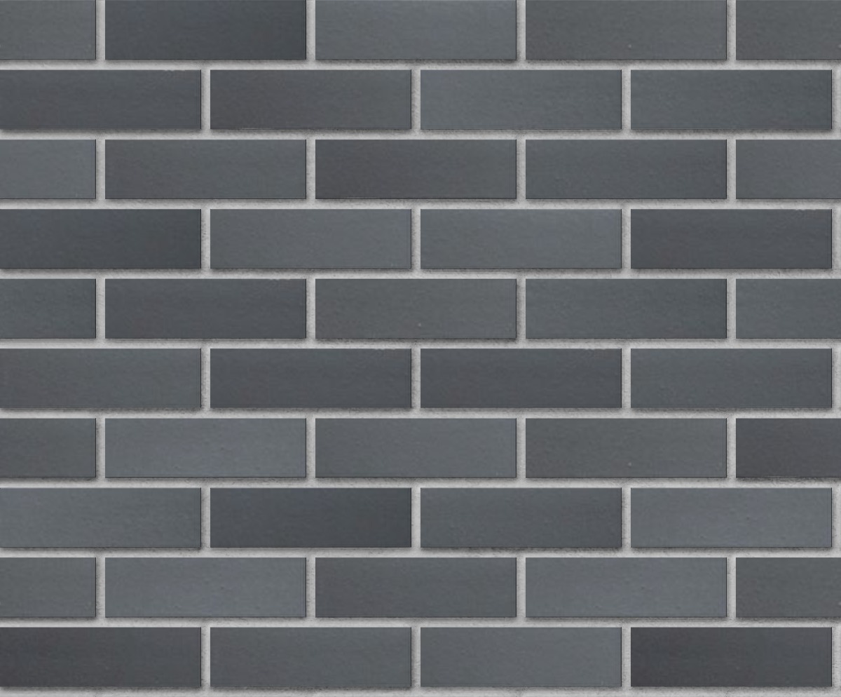 A seamless brick texture with sn-6 gray glazed thinbrick modular units arranged in a Stretcher pattern