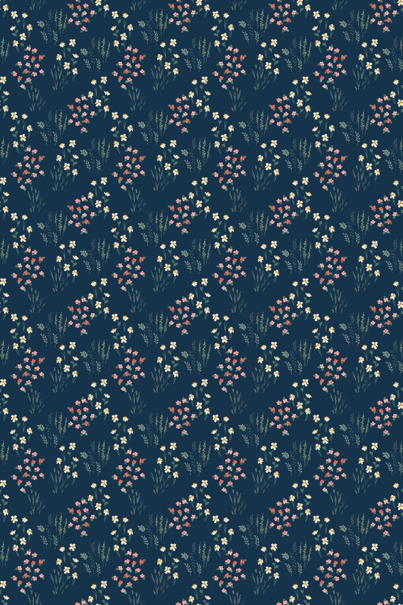 A seamless wallpaper texture with spring field wallpaper units arranged in a Stack pattern