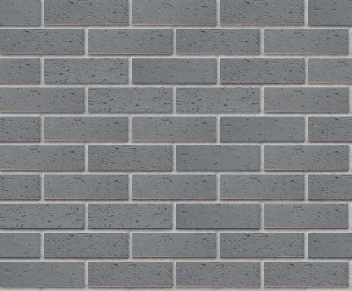 A seamless brick texture with vc-5 gray glazed thinbrick modular units arranged in a Stretcher pattern