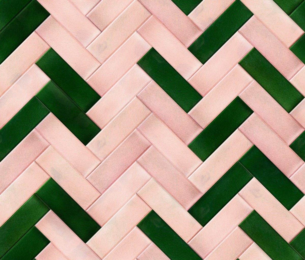 A seamless tile texture with victorian glazed tiles arranged in a Herringbone pattern