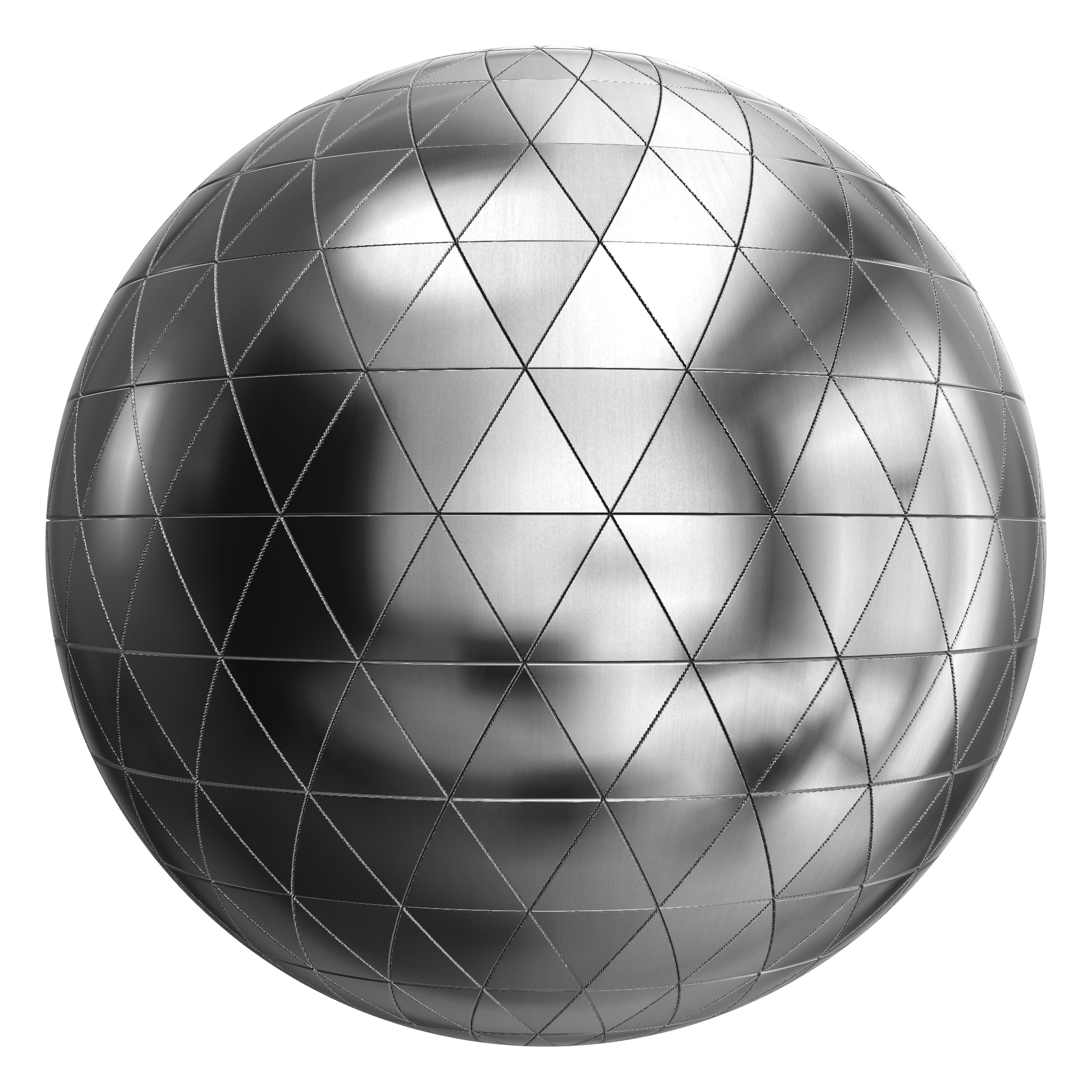 3D sphere preview of Aluminium, Isosceles seamless texture