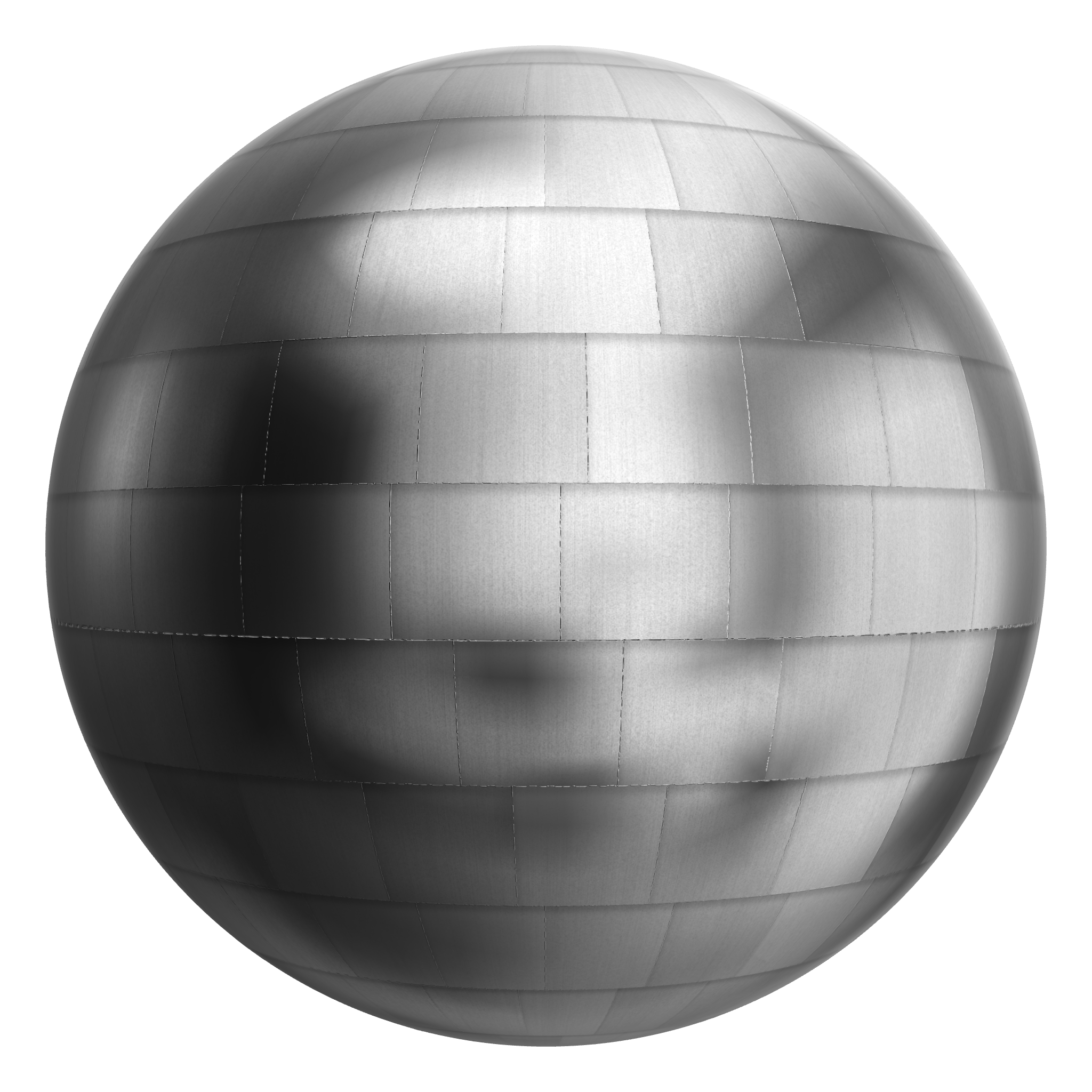 3D sphere preview of Aluminium, Staggered Shingles seamless texture