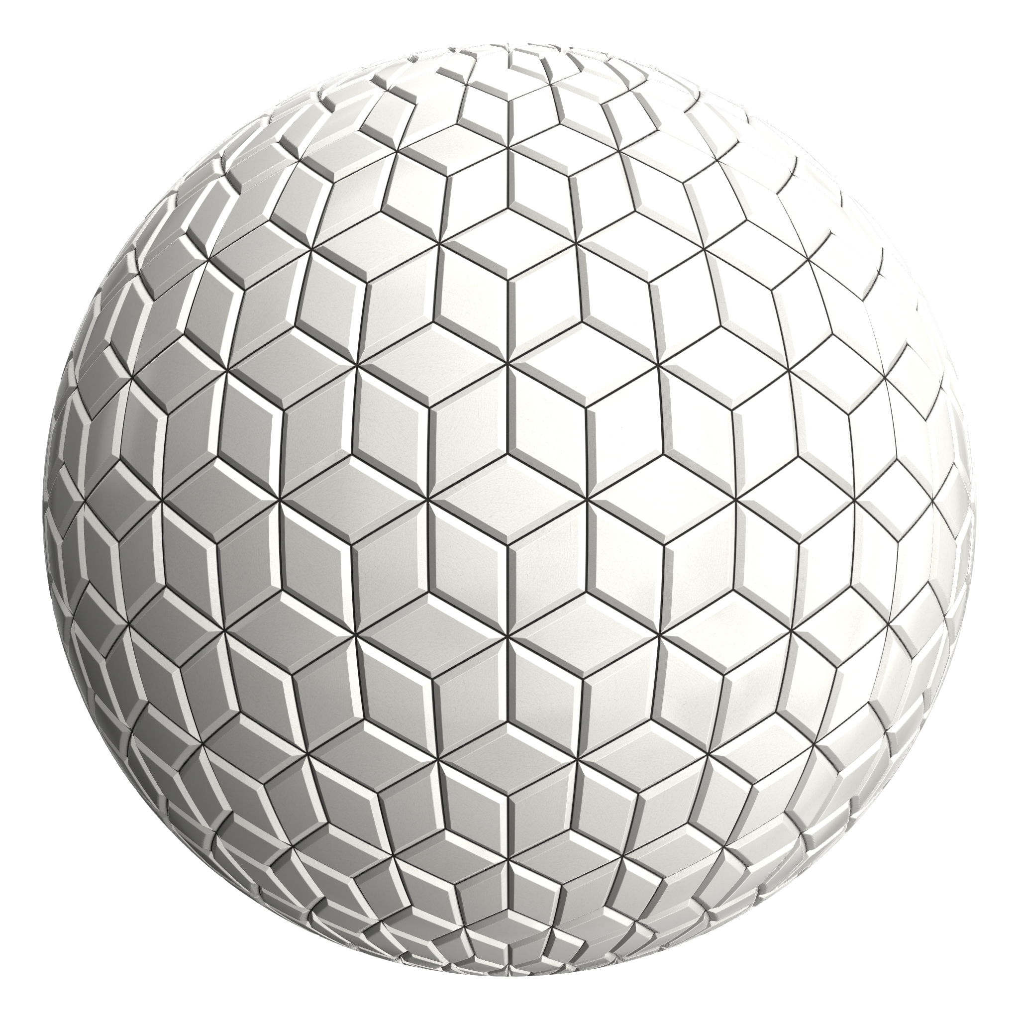 3D sphere preview of Crazing Tile, Cubic seamless texture