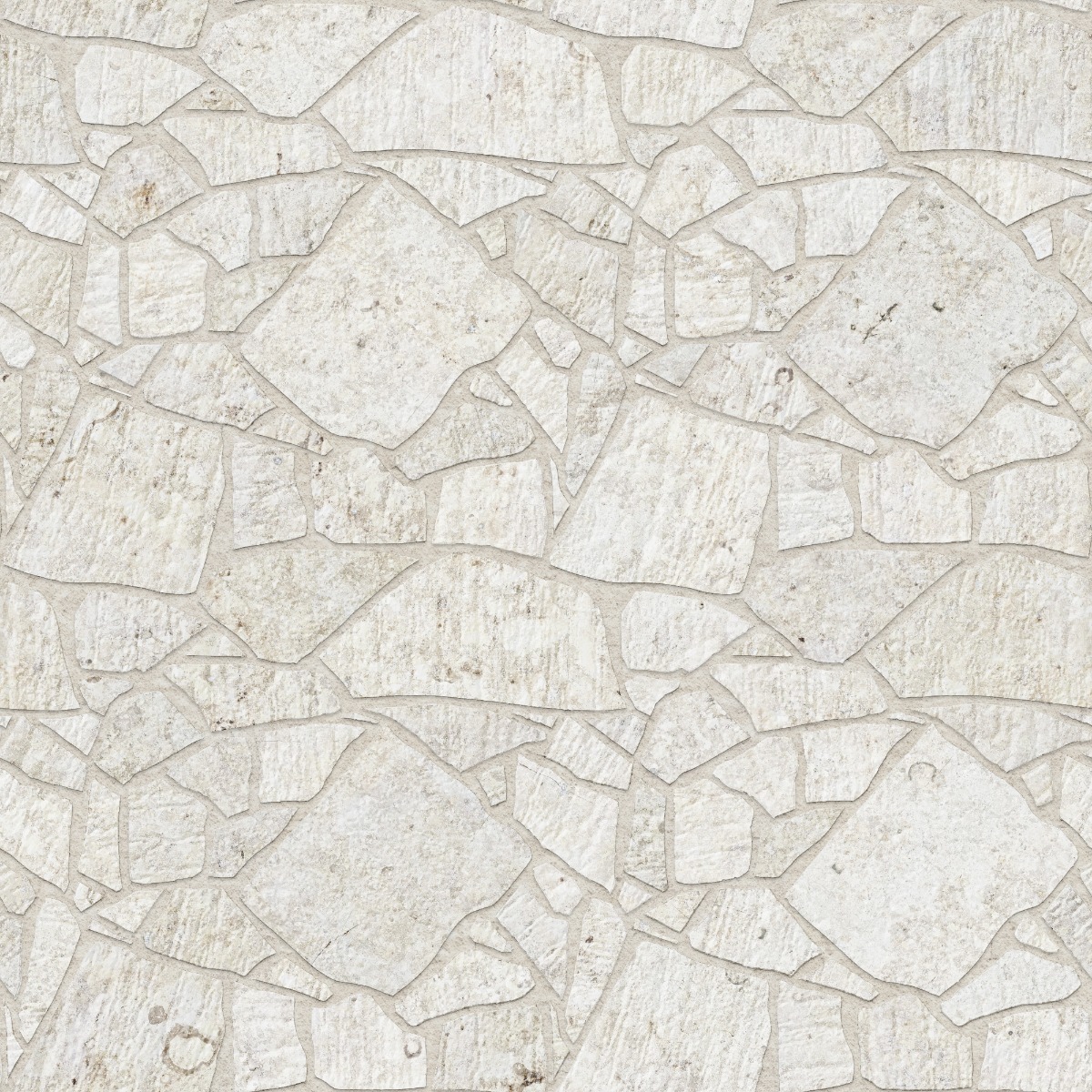 A seamless stone texture with limestone blocks arranged in a Crazy Paving pattern