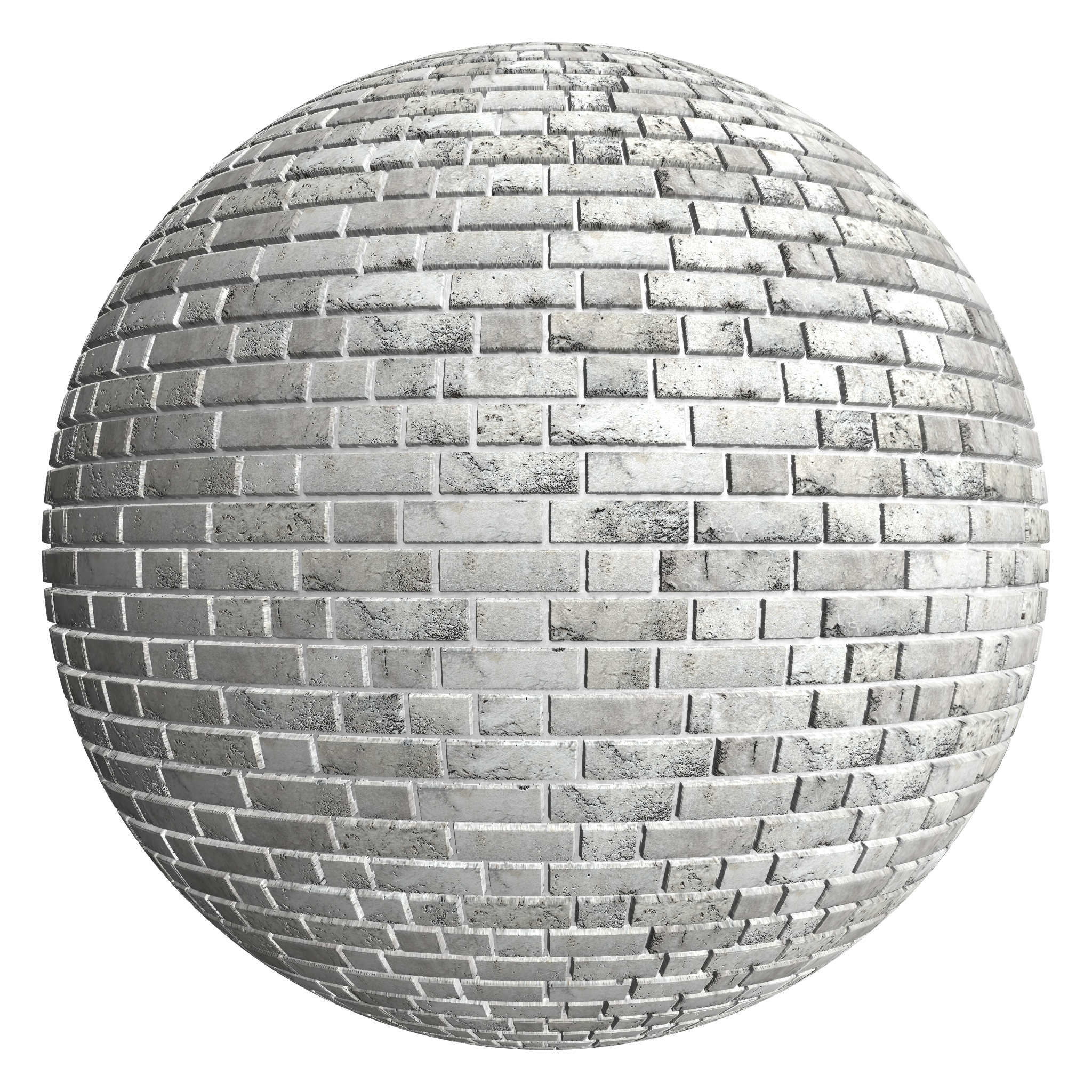 3D sphere preview of Nachte Brick, Random Bond seamless texture