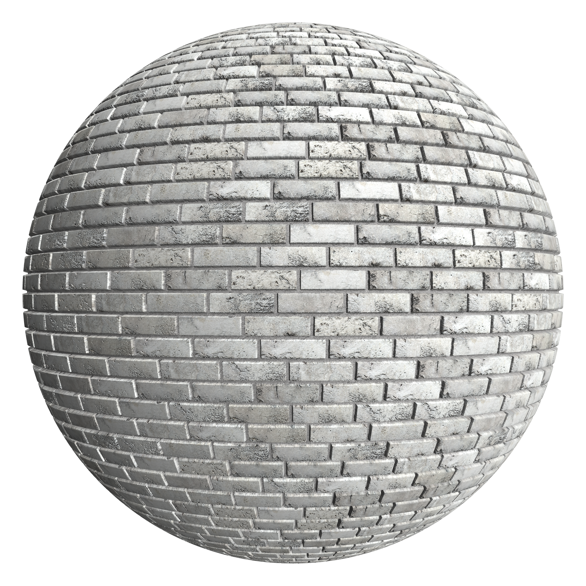 3D sphere preview of Nachte Brick, Staggered seamless texture