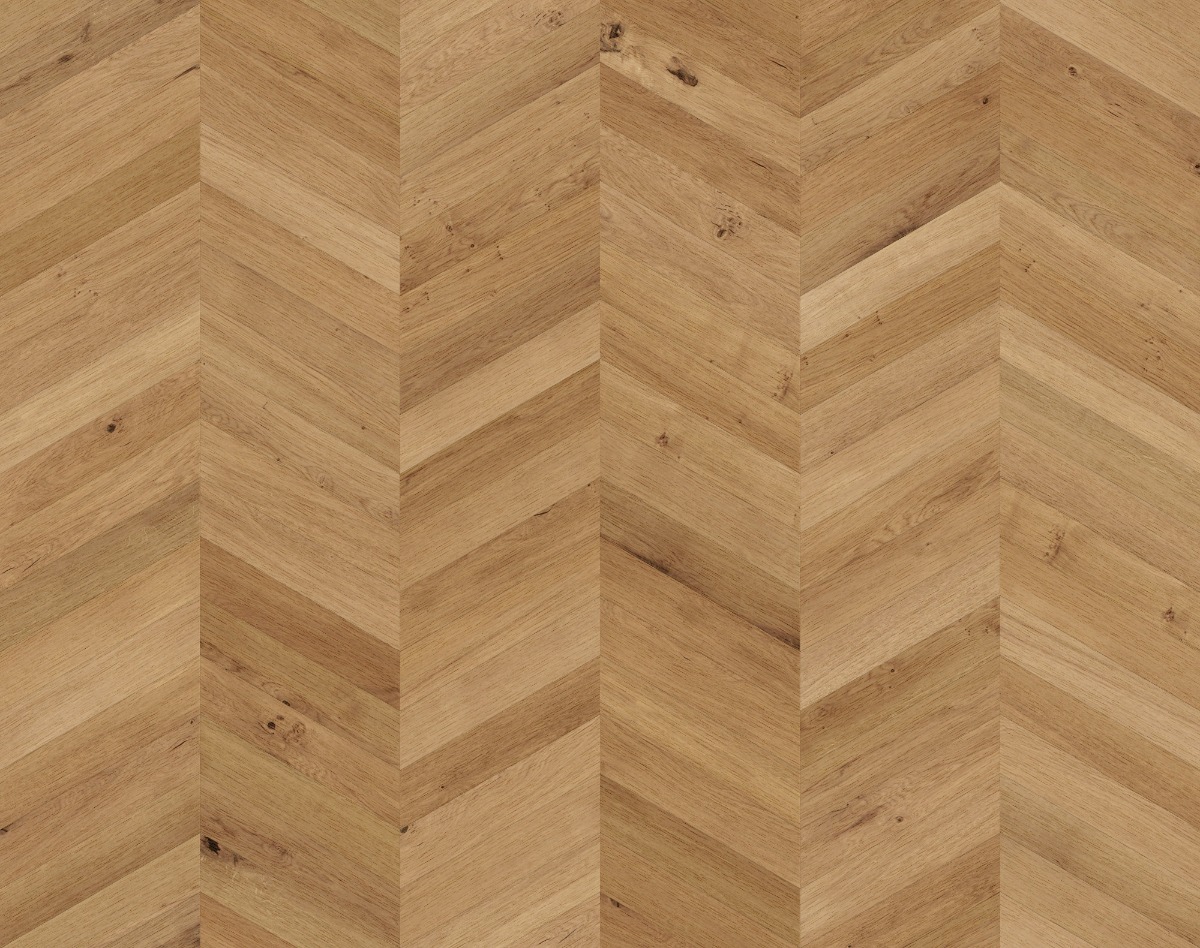 A seamless wood texture with oak boards arranged in a Chevron pattern