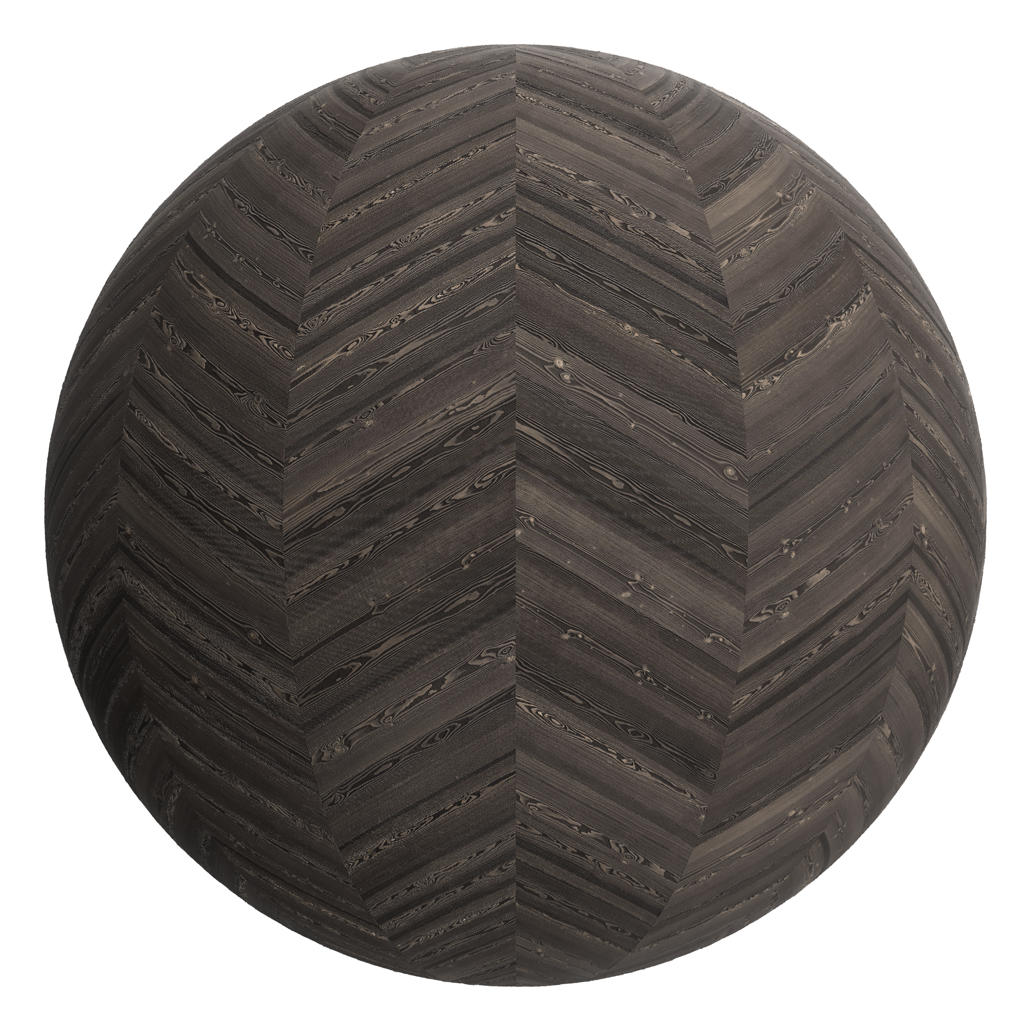 3D sphere preview of Shou Sugi Ban (Yakisugi), Chevron seamless texture