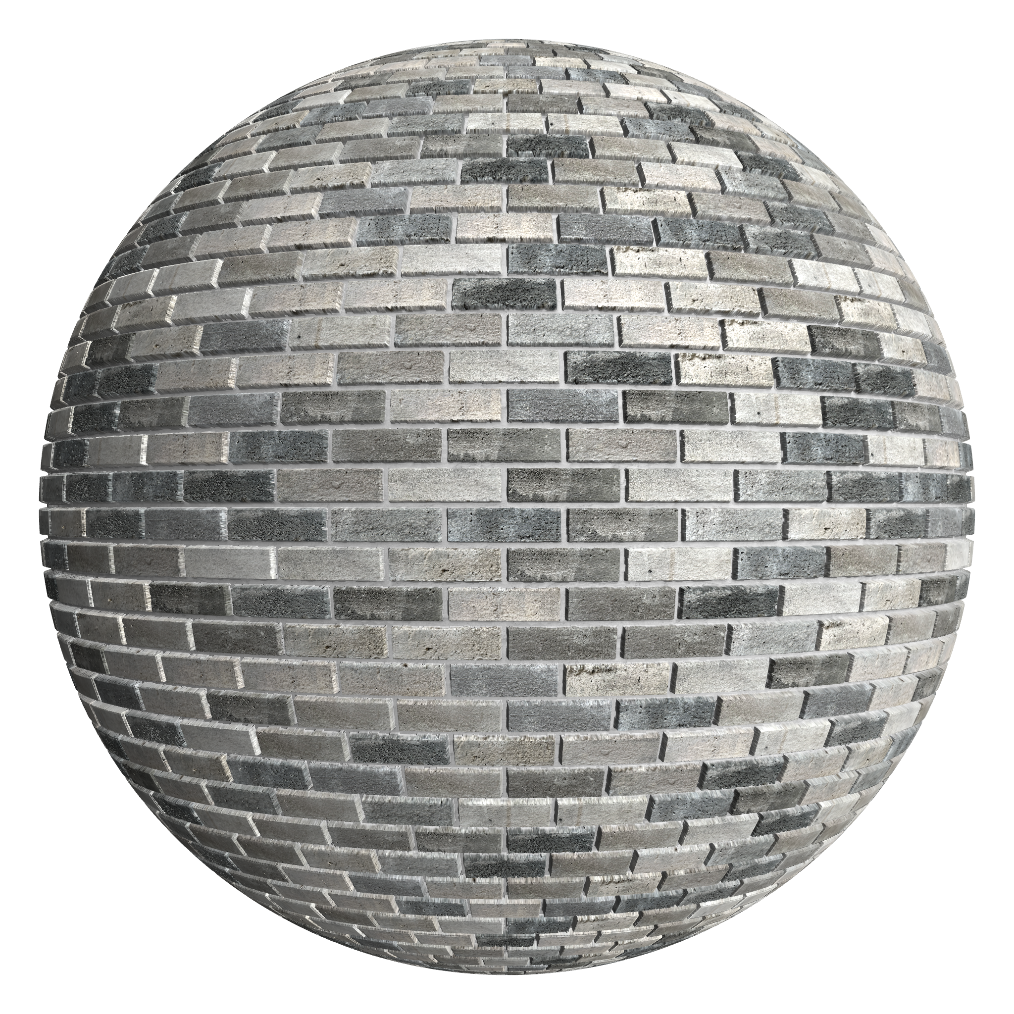 3D sphere preview of Smoky Brick, Stretcher seamless texture