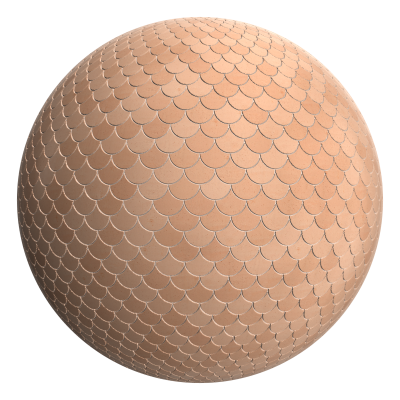 3D sphere preview of Terracotta Tile, Fishscale seamless texture