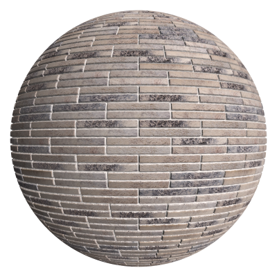 3D sphere preview of Beige Brick, Double Stretcher seamless texture