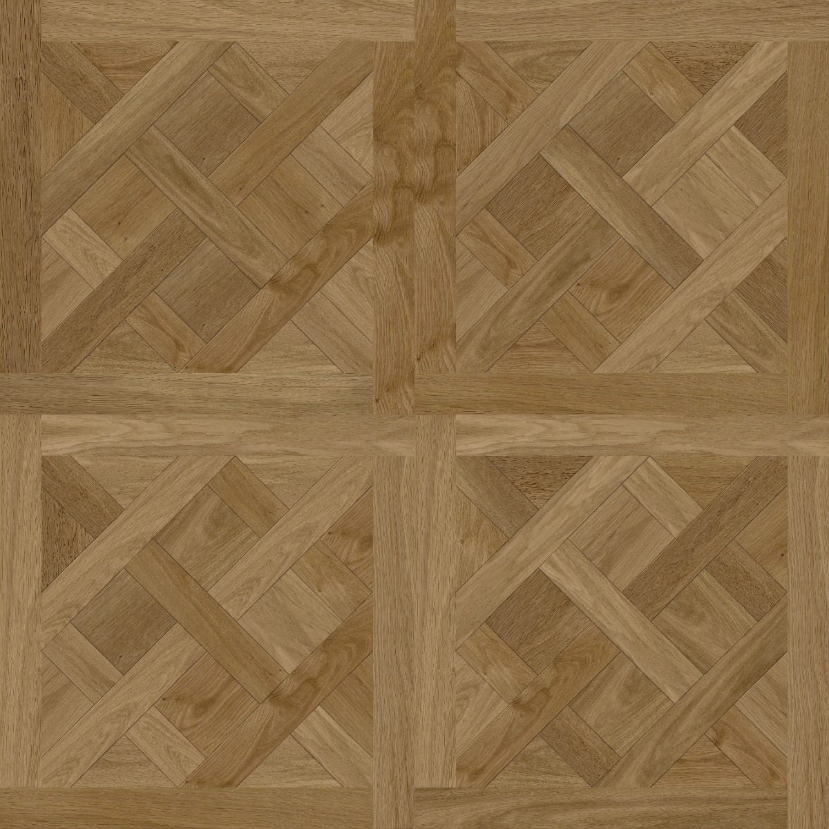 A seamless wood texture with expressive 152 boards arranged in a Framed Versailles pattern
